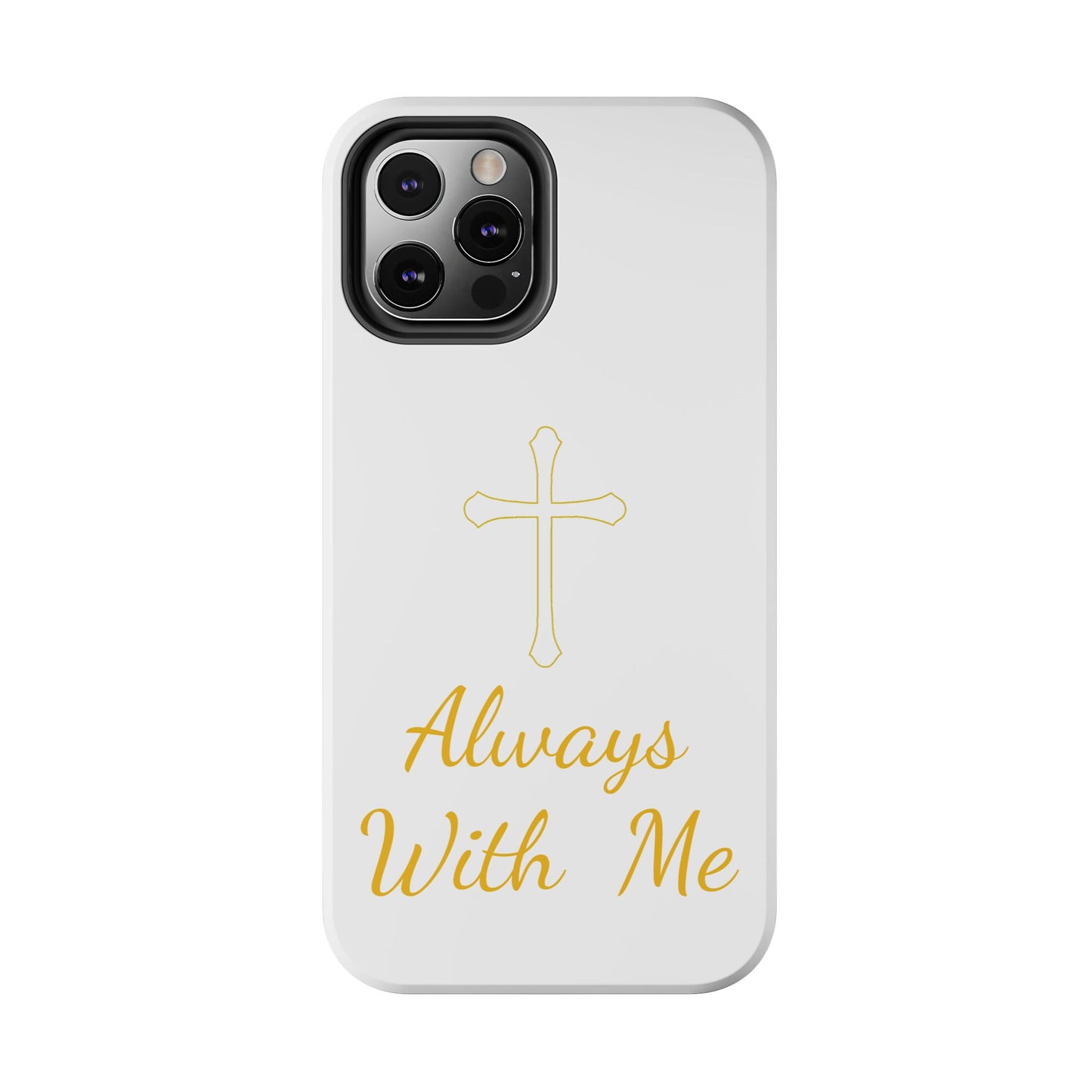 White Always With Me Cross Phone Case