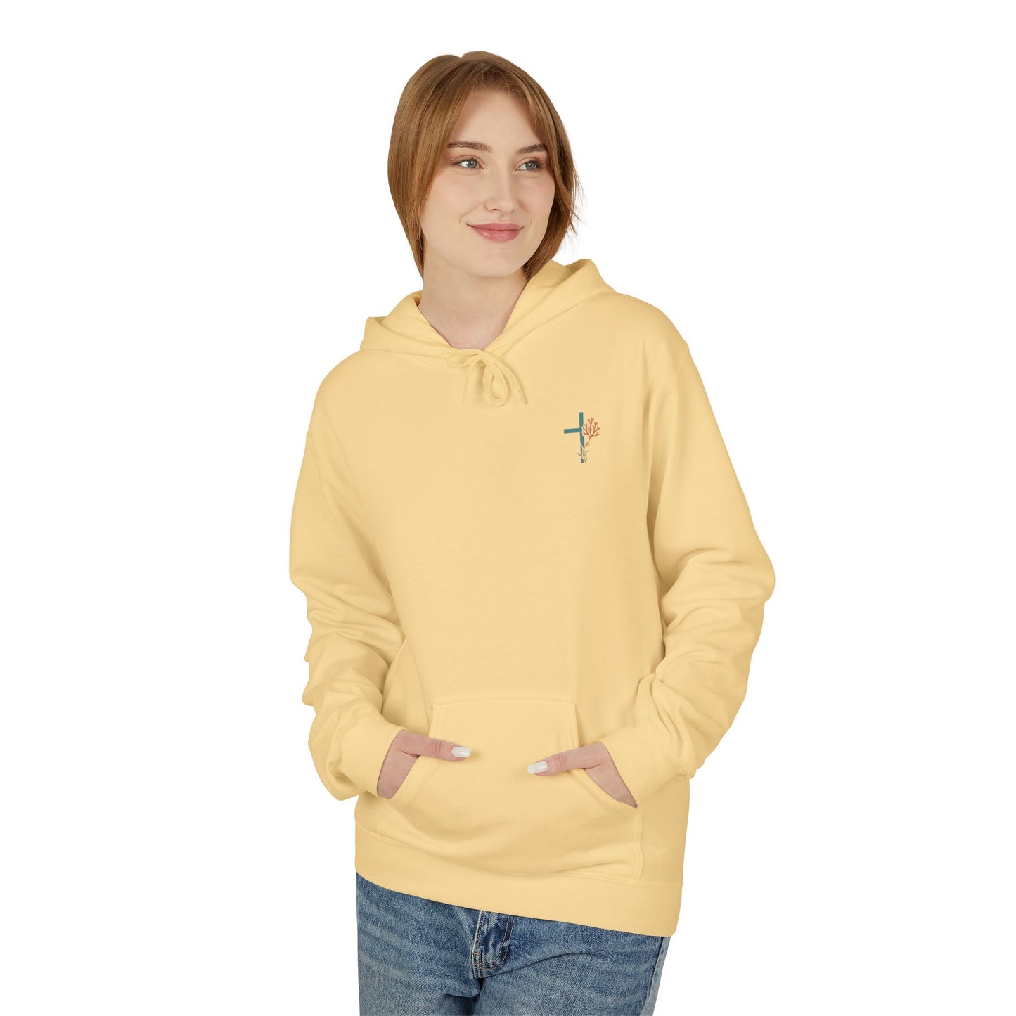 Isaiah 43:2 Ocean Themed Growth Cross Cotton Hoodie
