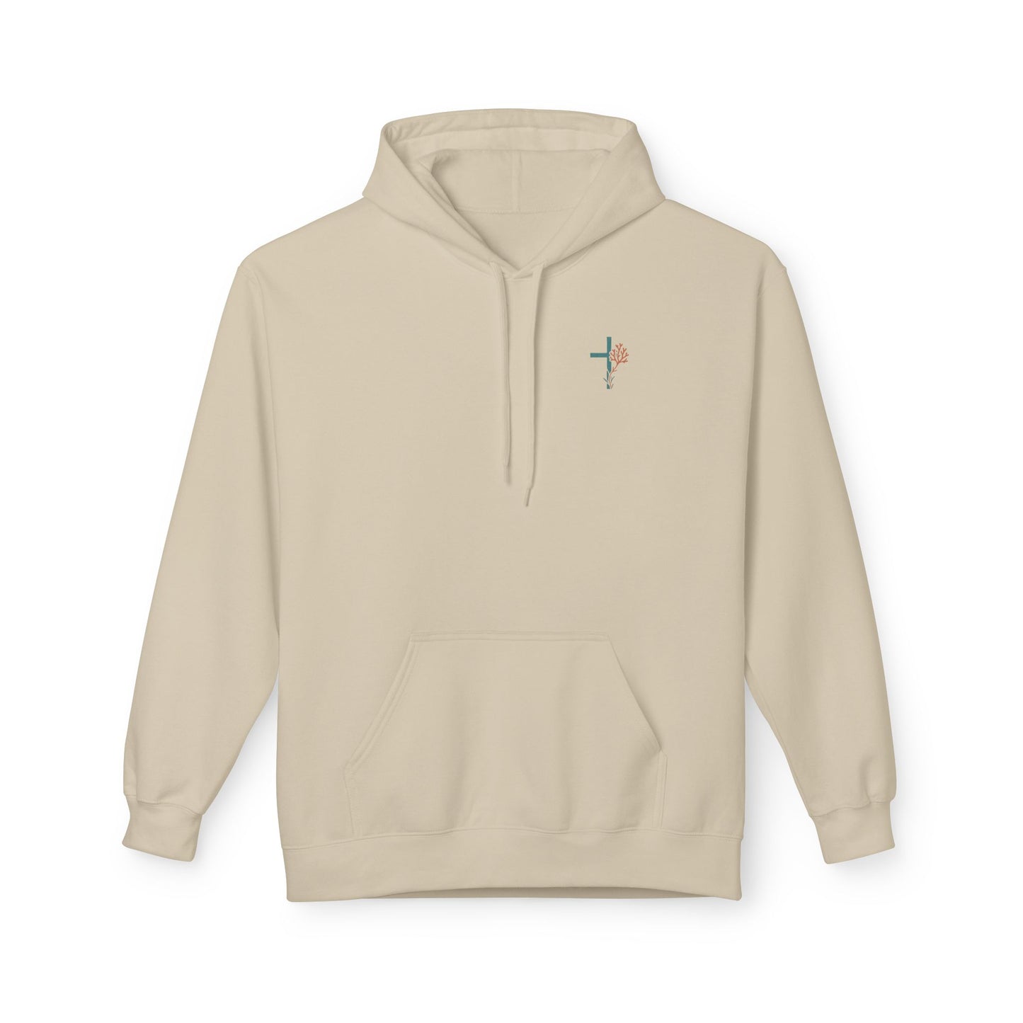 Isaiah 43:2 Ocean Themed Growth Cross Cotton Hoodie