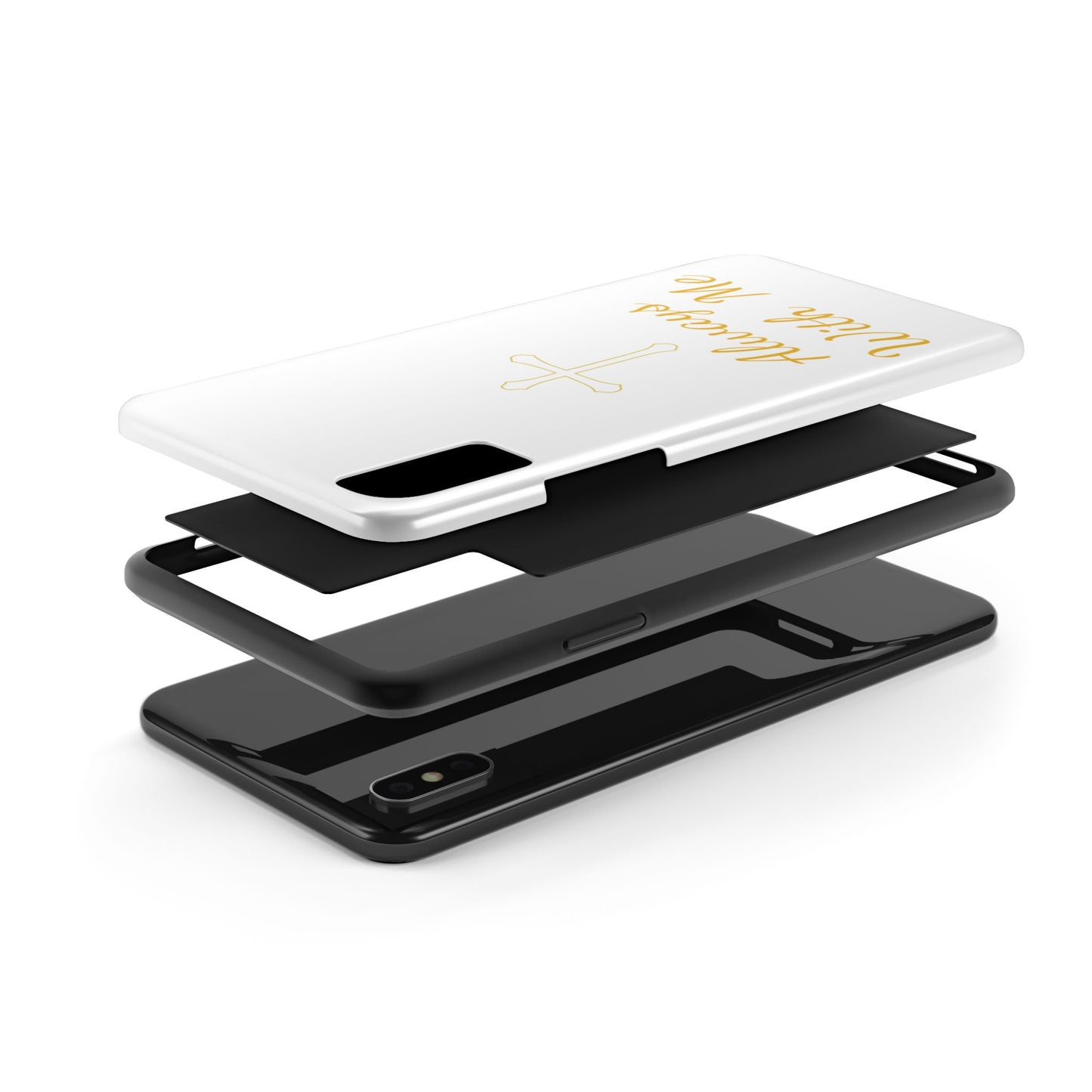 White Always With Me Cross Phone Case