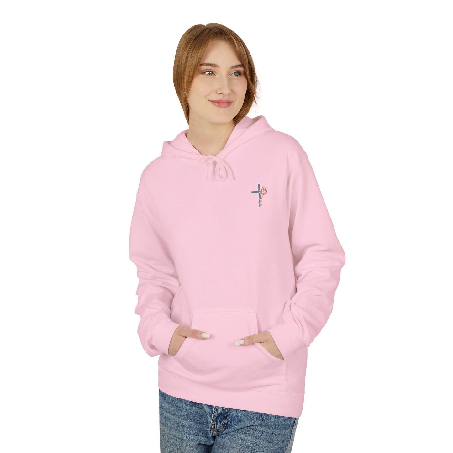 Isaiah 43:2 Ocean Themed Growth Cross Cotton Hoodie
