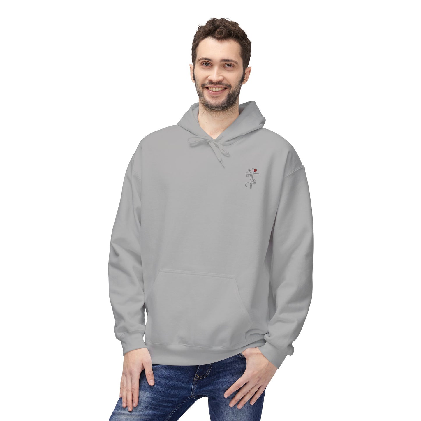 Romans 5:3-5 Rose Vine Growth Collection Cotton Hoodie