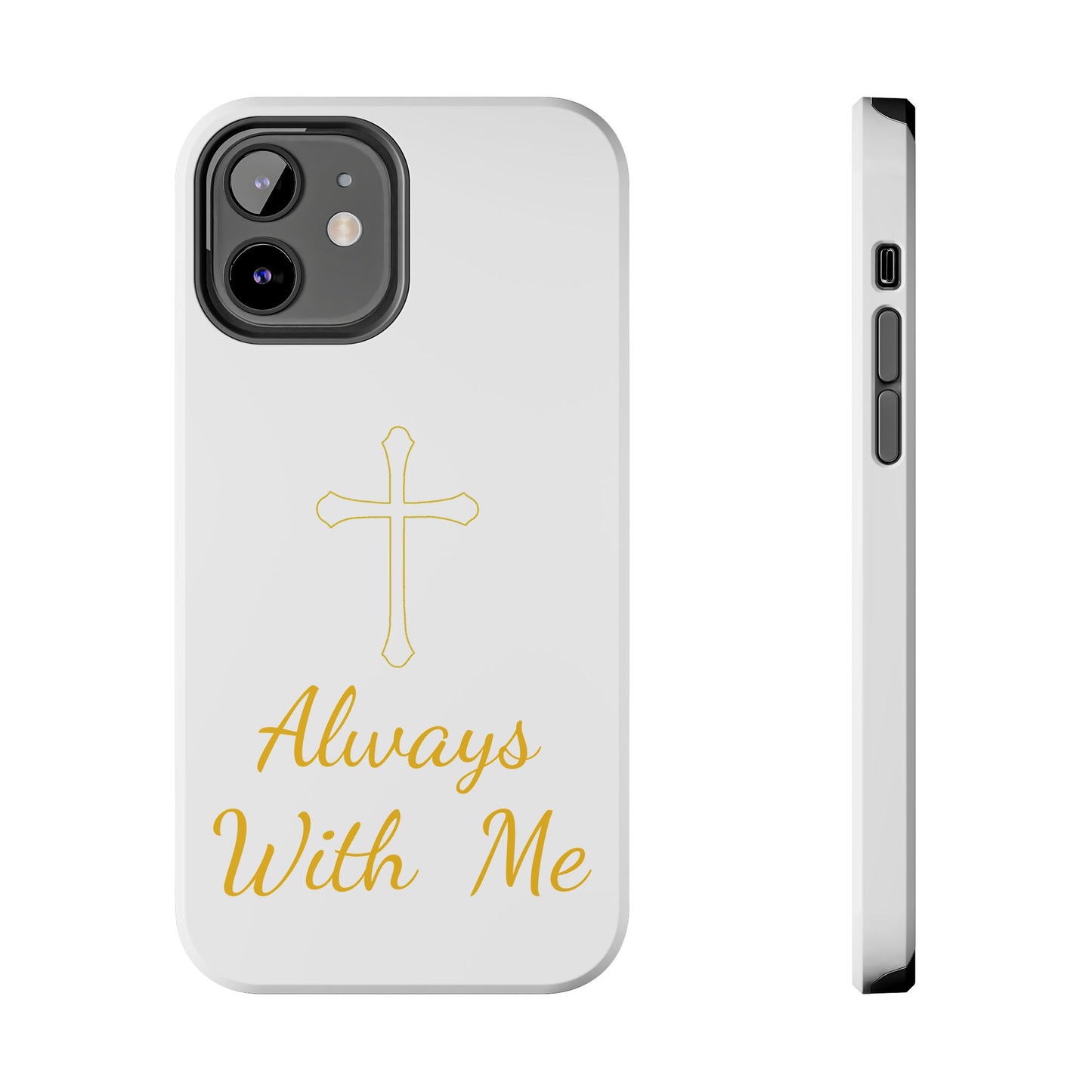 White Always With Me Cross Phone Case