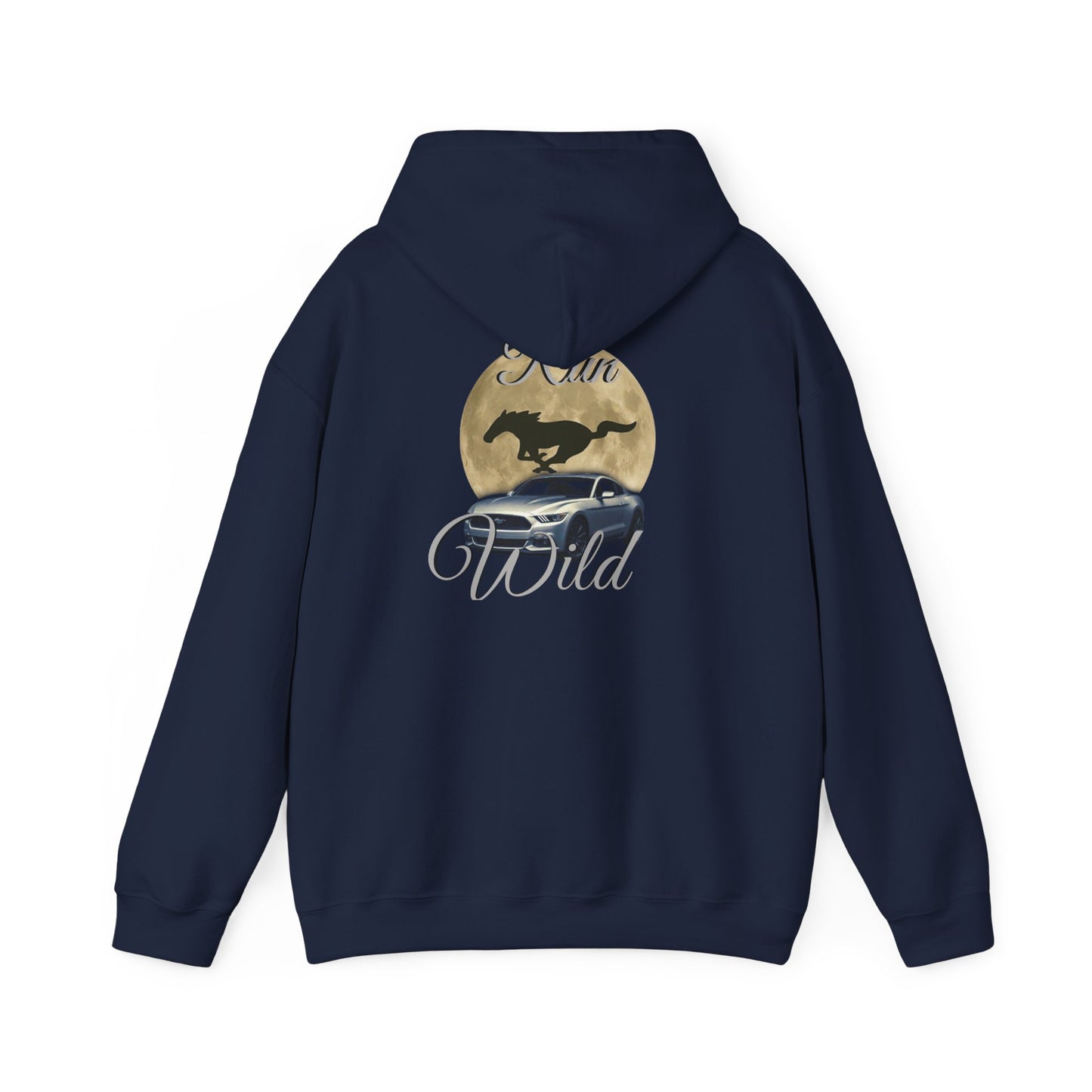 Mustang Moon Unisex Hoodie - 'Run Wild' Graphic Sweatshirt