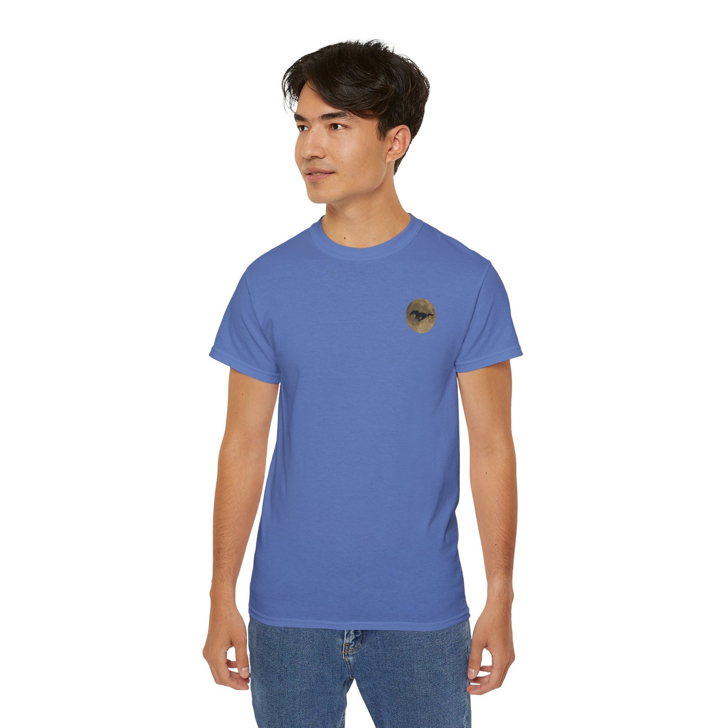 Unisex Cotton Mustang "Run Wild" Moon Car Tee