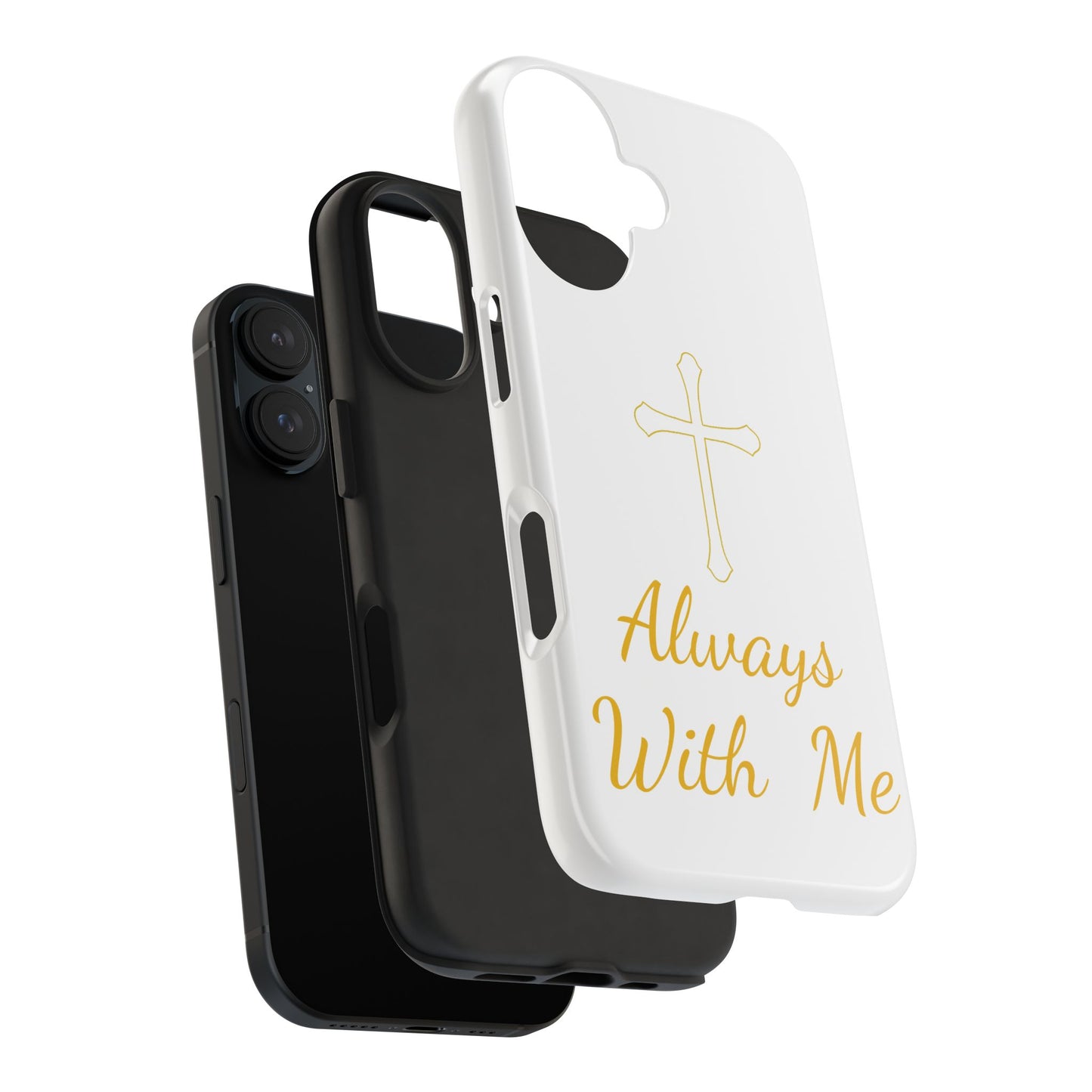 White Always With Me Cross Phone Case