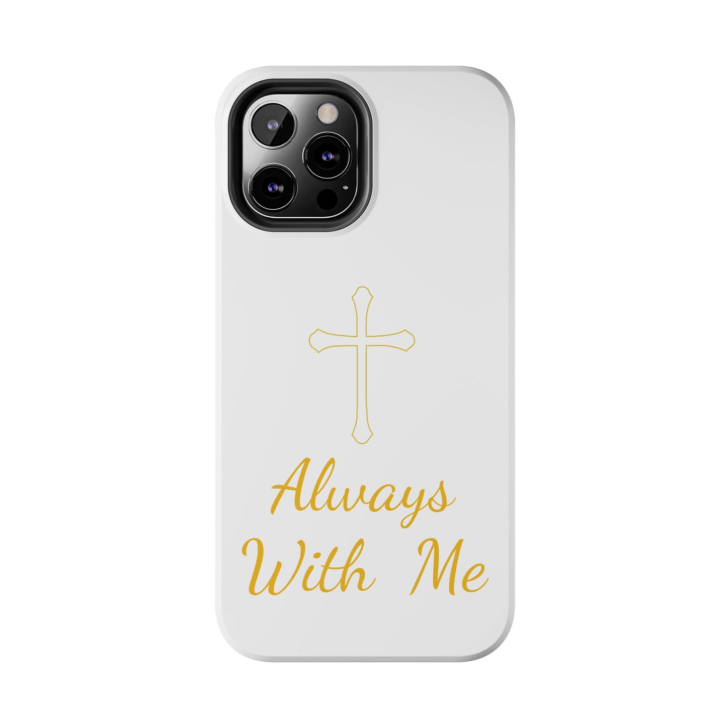 White Always With Me Cross Phone Case