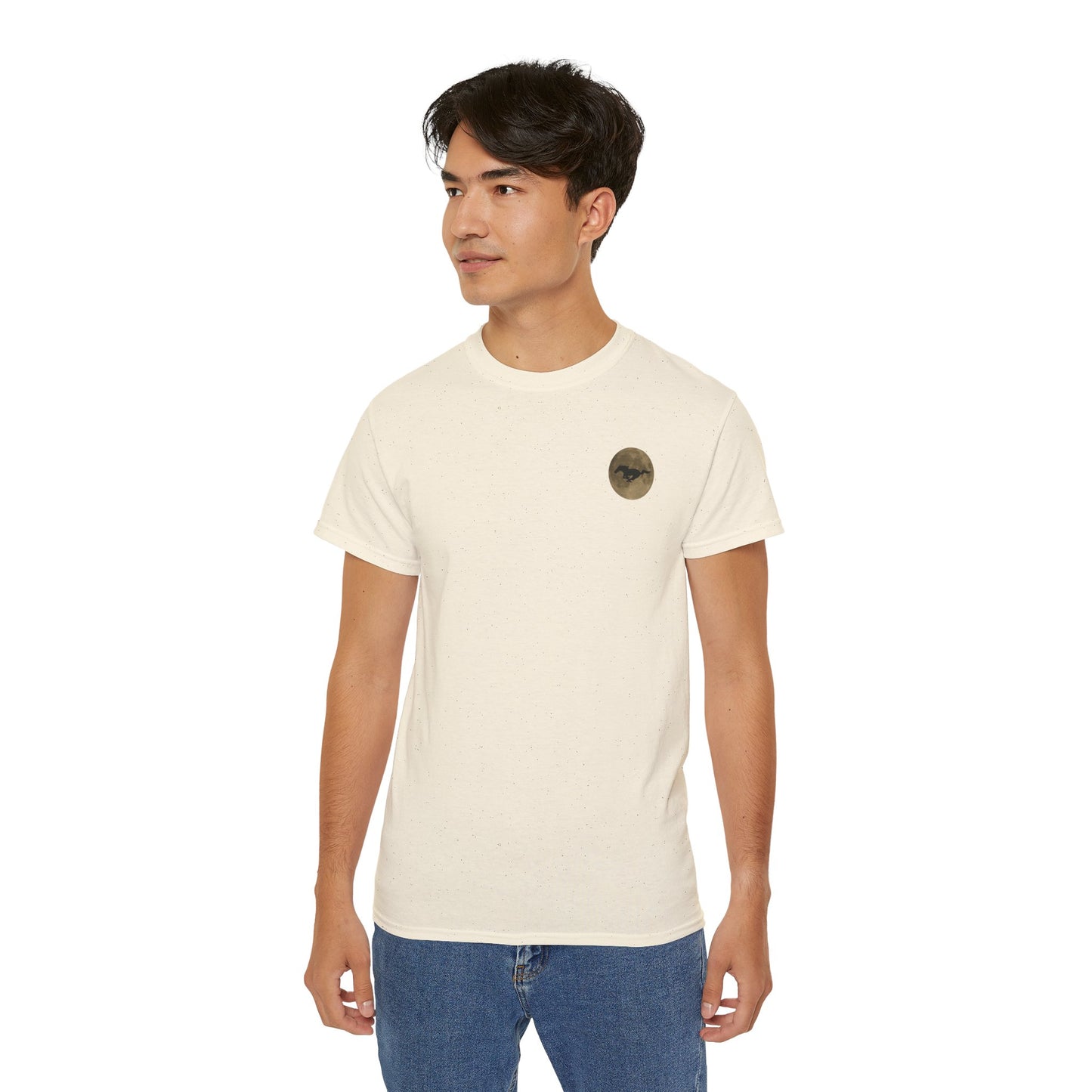 Unisex Cotton Mustang "Run Wild" Moon Car Tee