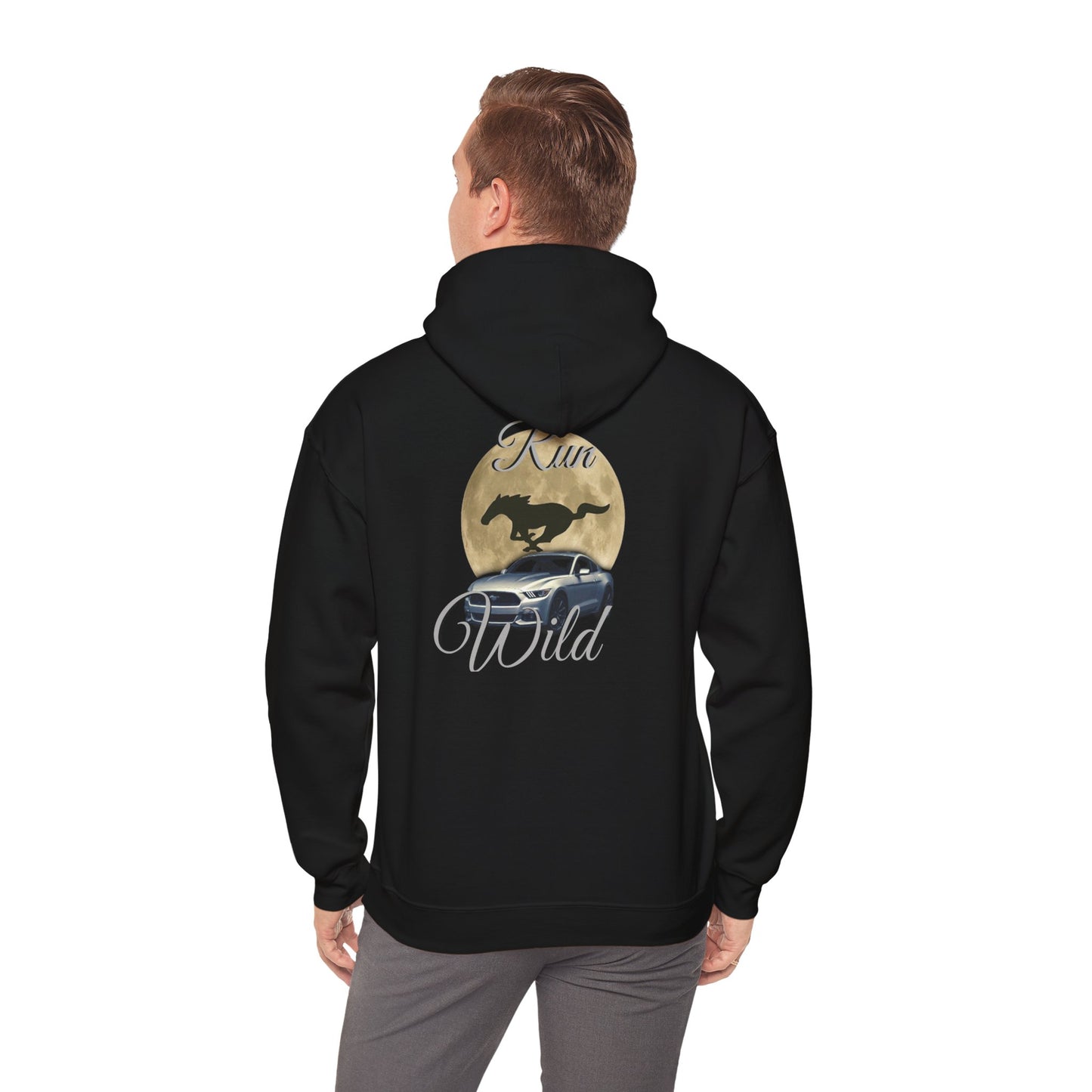 Mustang Moon Unisex Hoodie - 'Run Wild' Graphic Sweatshirt