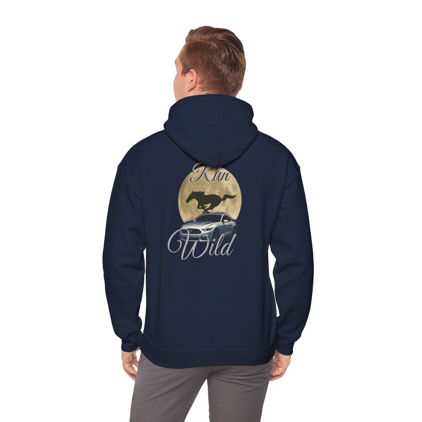 Mustang Moon Unisex Hoodie - 'Run Wild' Graphic Sweatshirt