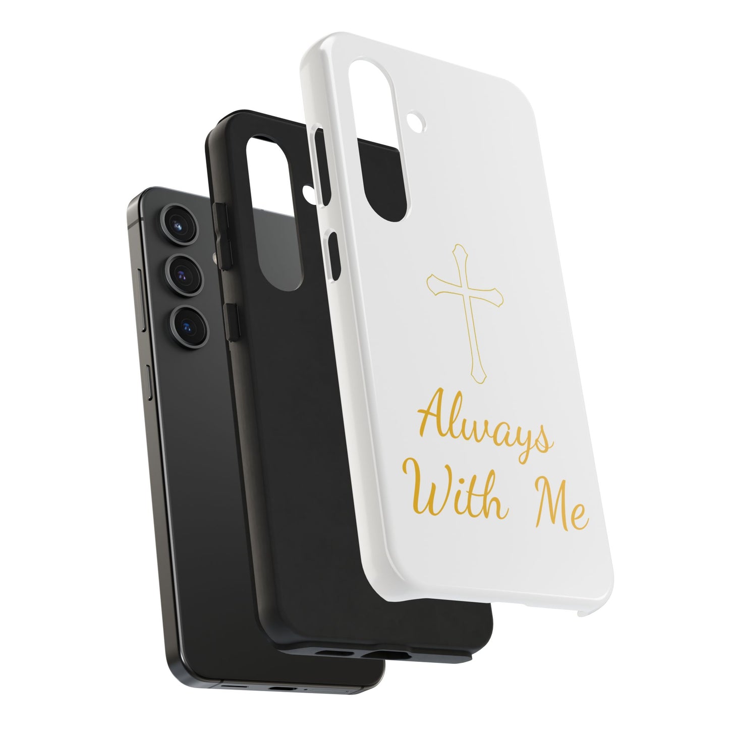 White Always With Me Cross Phone Case
