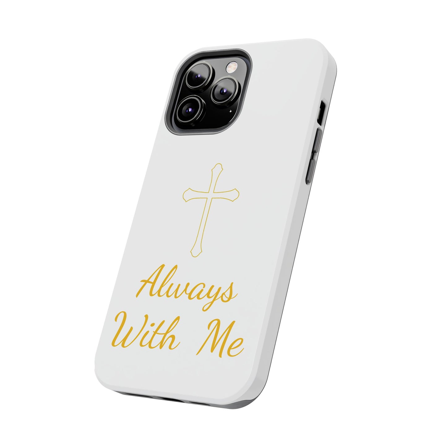 White Always With Me Cross Phone Case