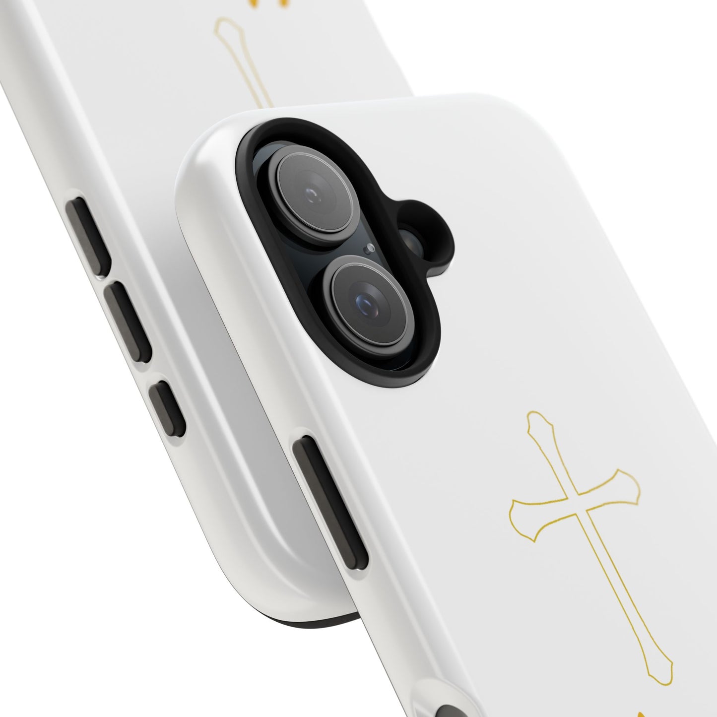 White Always With Me Cross Phone Case