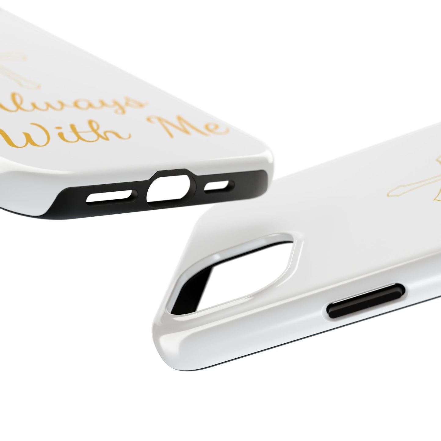 White Always With Me Cross Phone Case