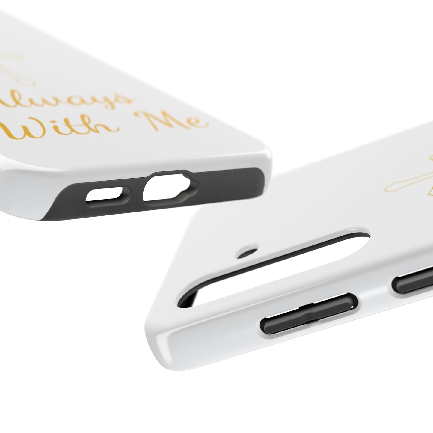 White Always With Me Cross Phone Case