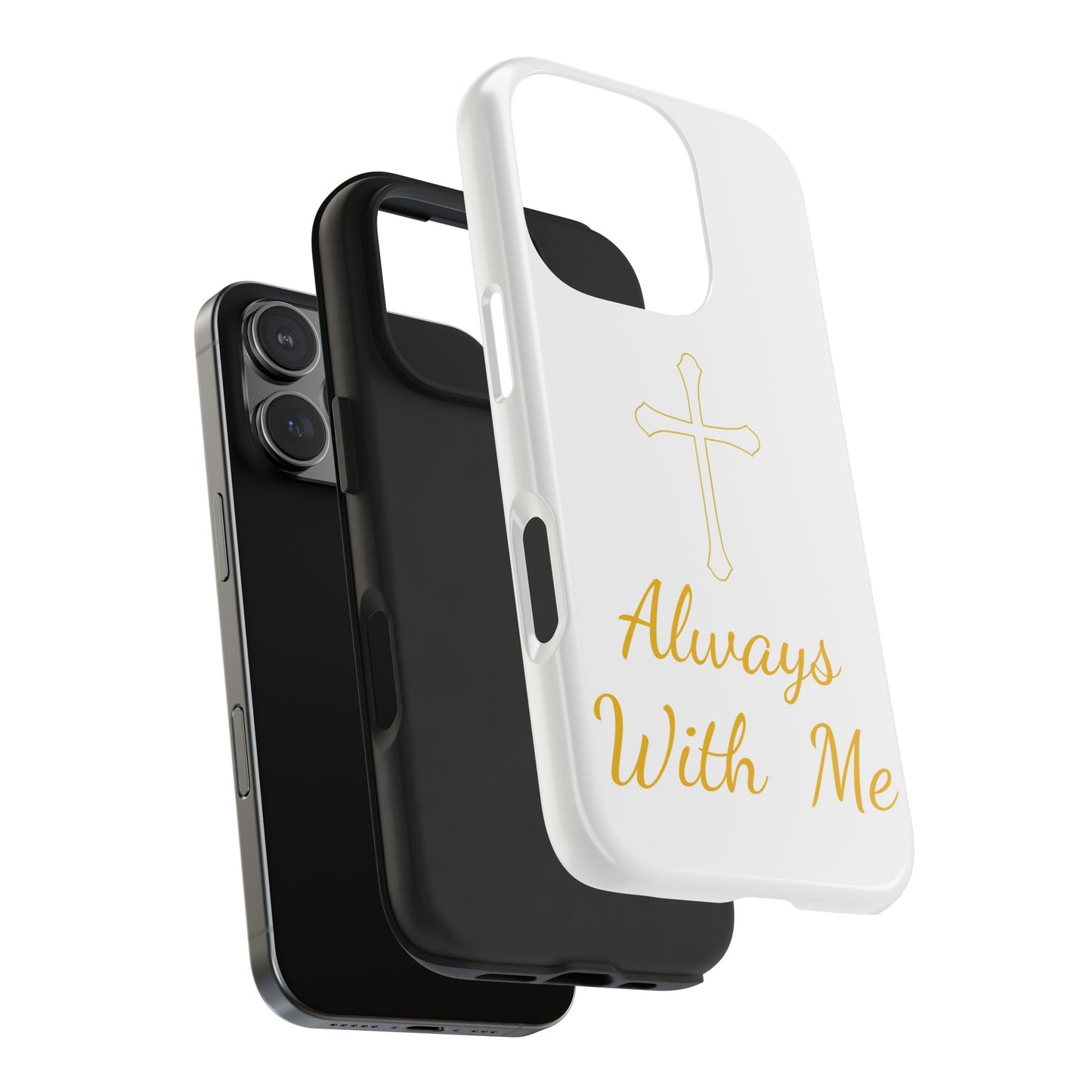 White Always With Me Cross Phone Case