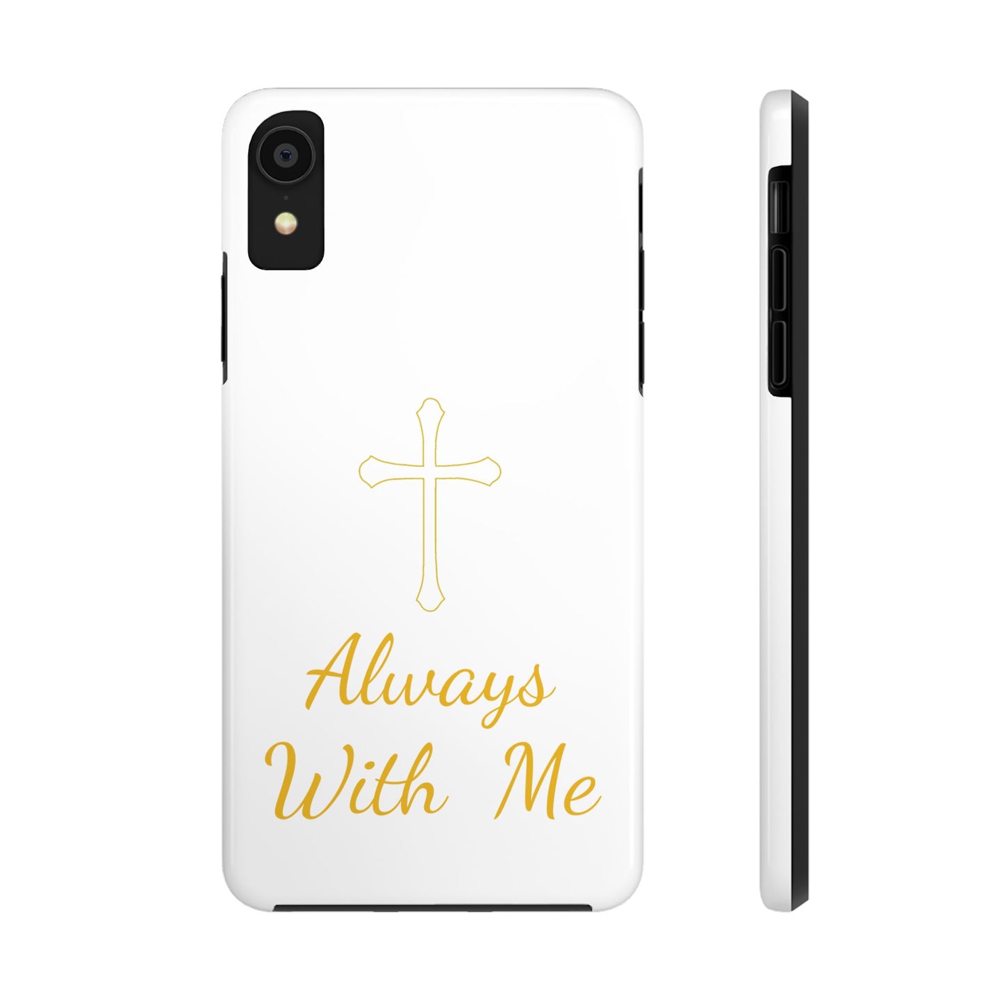 White Always With Me Cross Phone Case