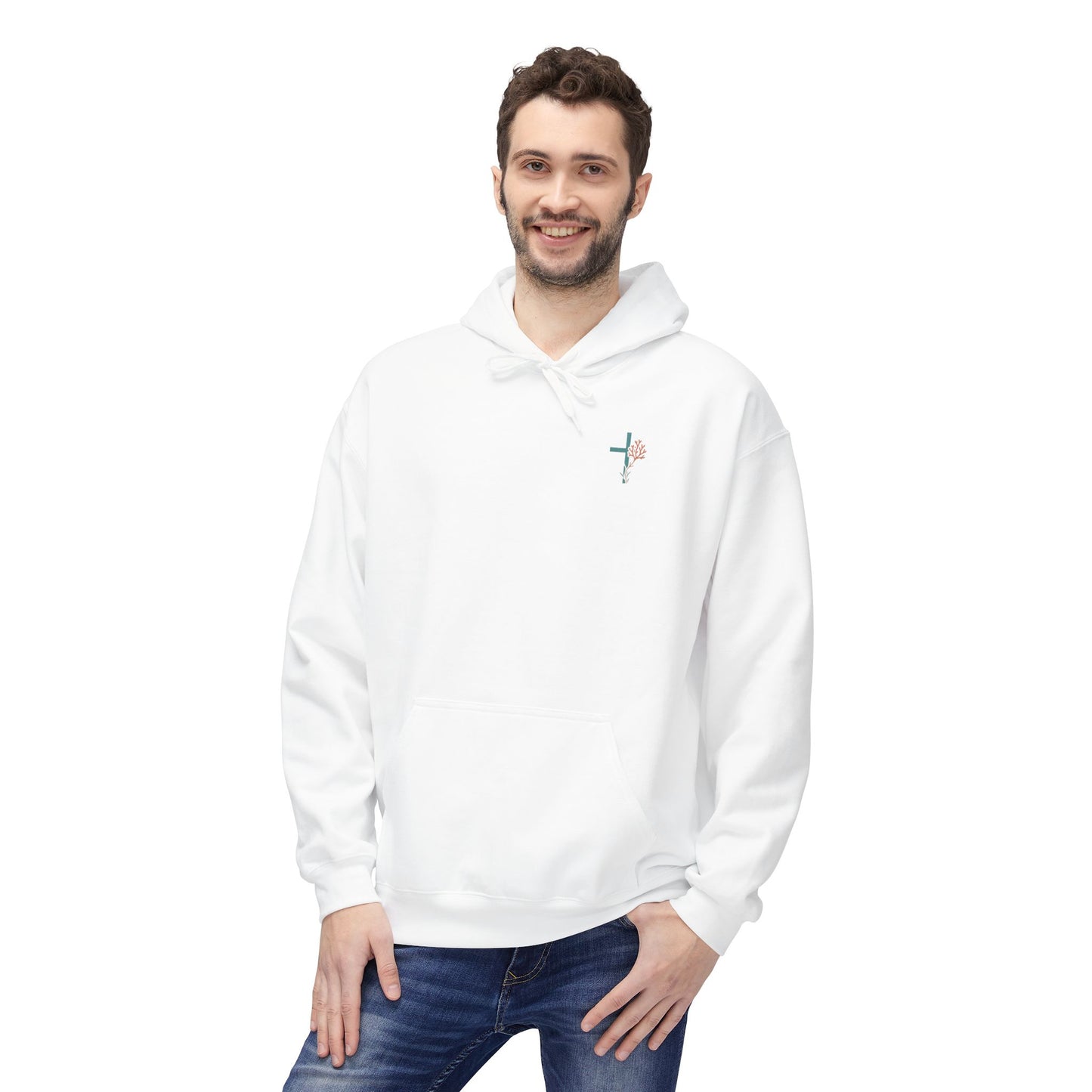 Isaiah 43:2 Ocean Themed Growth Cross Cotton Hoodie