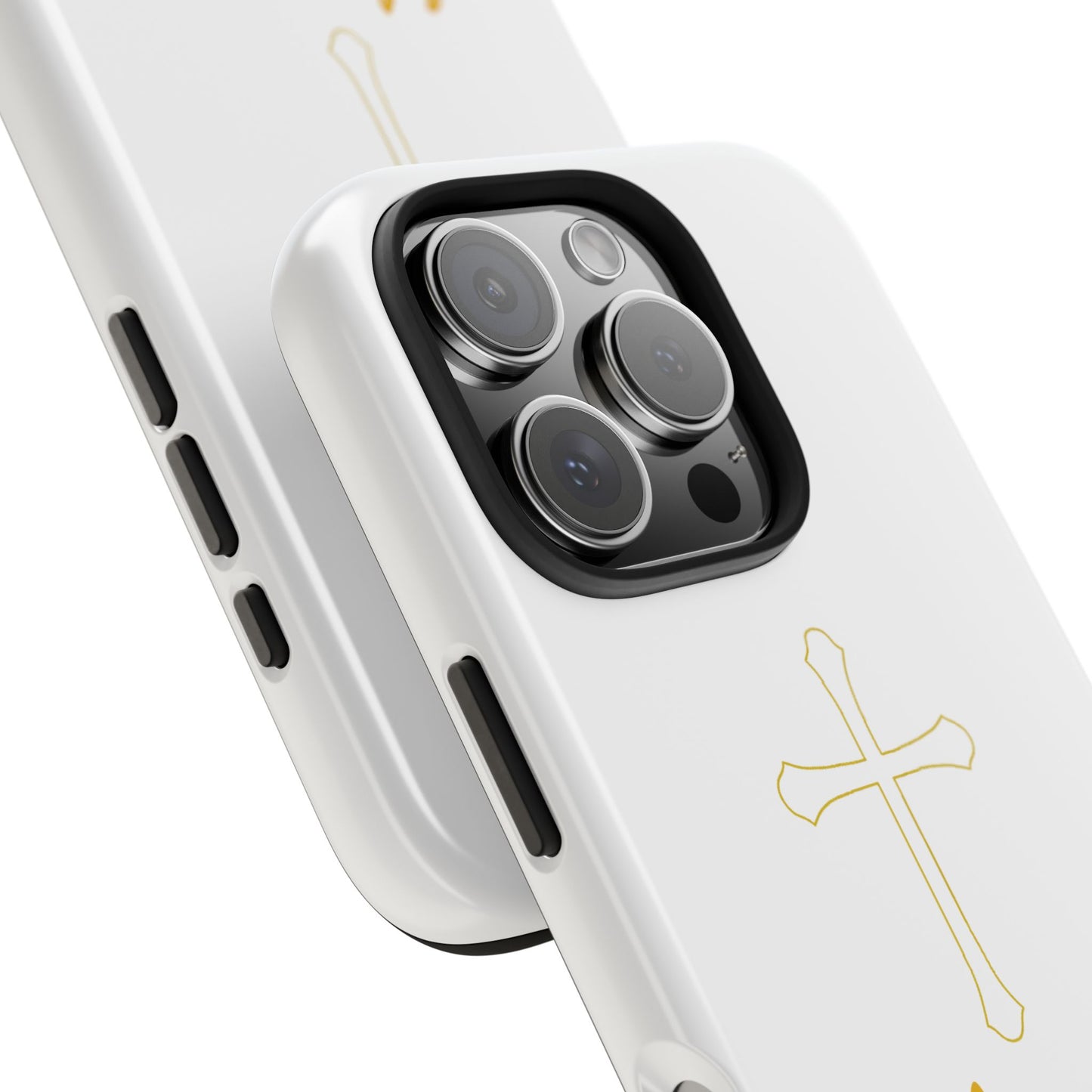 White Always With Me Cross Phone Case