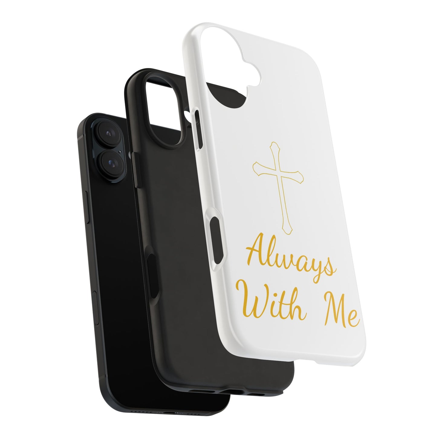 White Always With Me Cross Phone Case