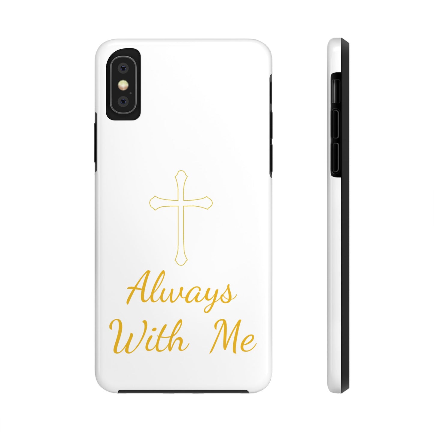 White Always With Me Cross Phone Case