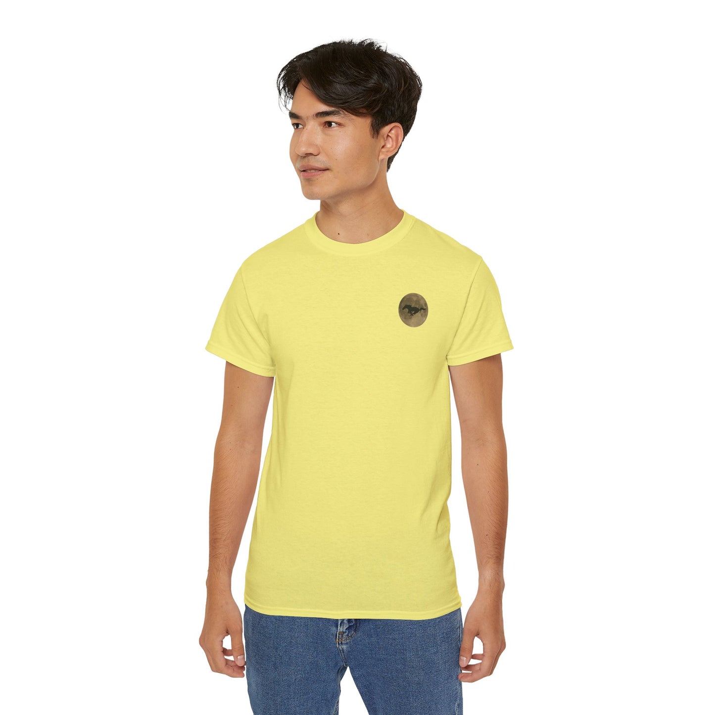 Unisex Cotton Mustang "Run Wild" Moon Car Tee