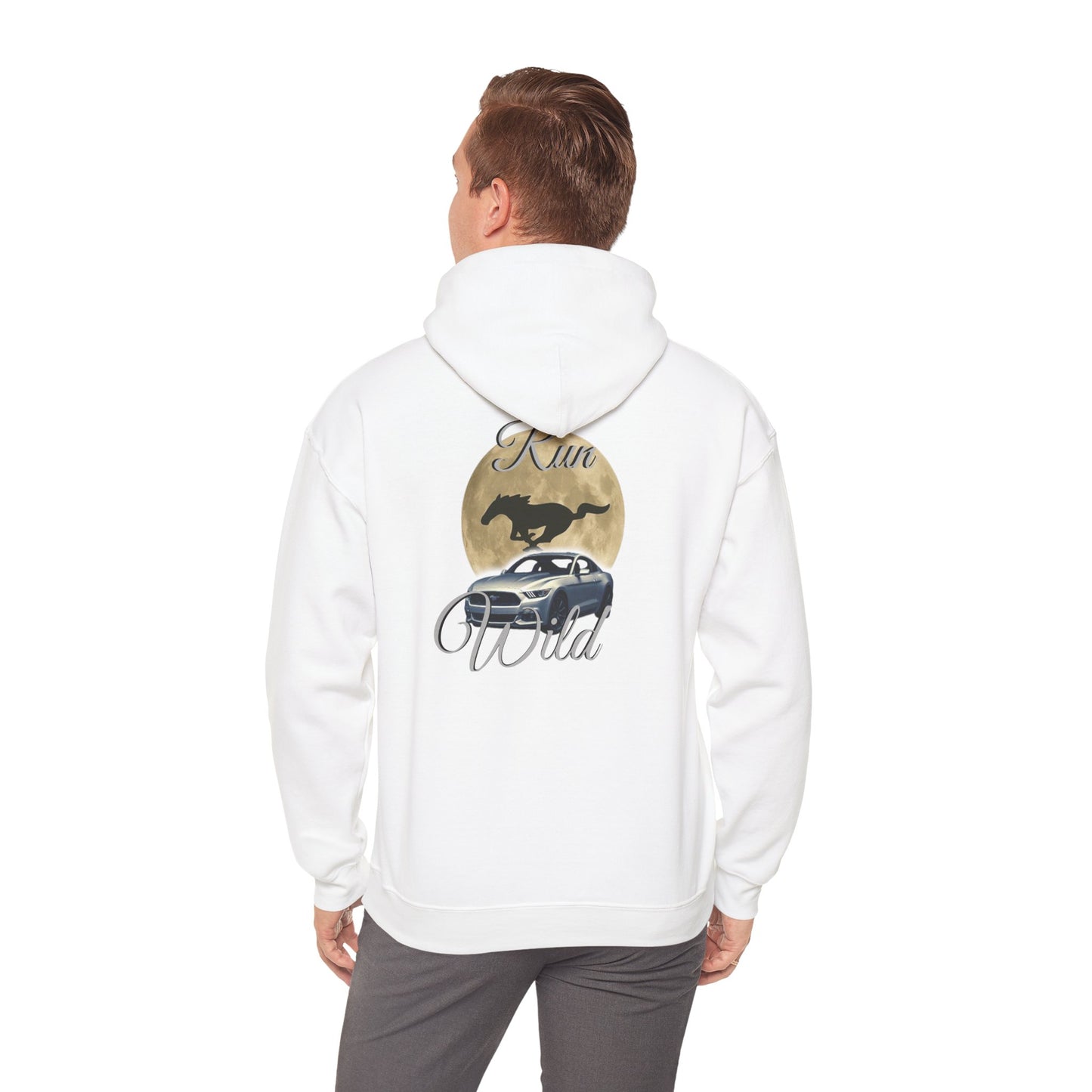 Mustang Moon Unisex Hoodie - 'Run Wild' Graphic Sweatshirt