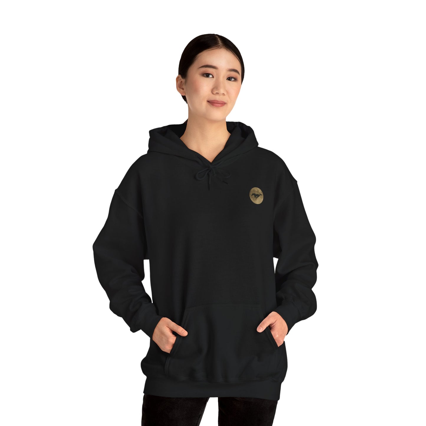 Mustang Moon Unisex Hoodie - 'Run Wild' Graphic Sweatshirt