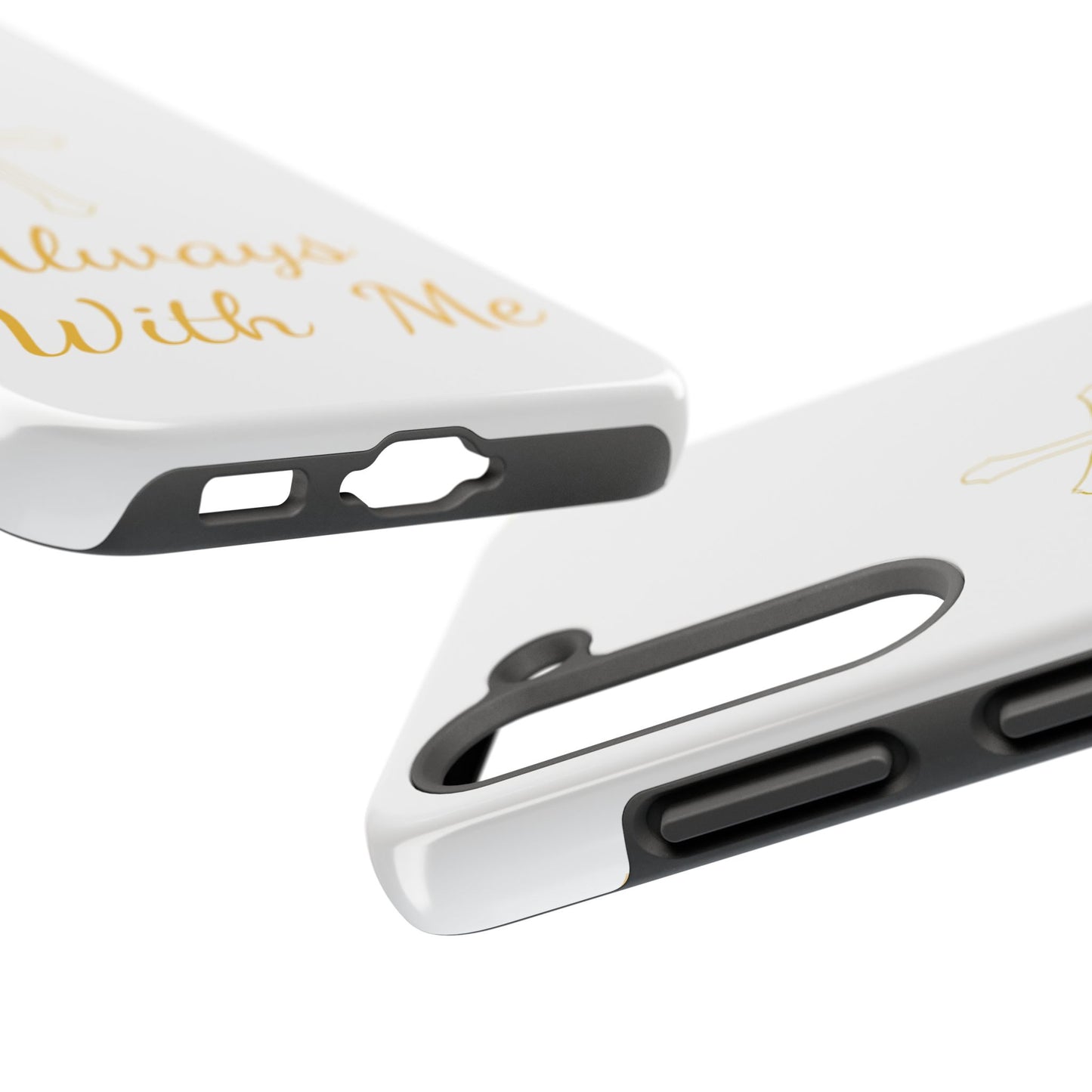 White Always With Me Cross Phone Case
