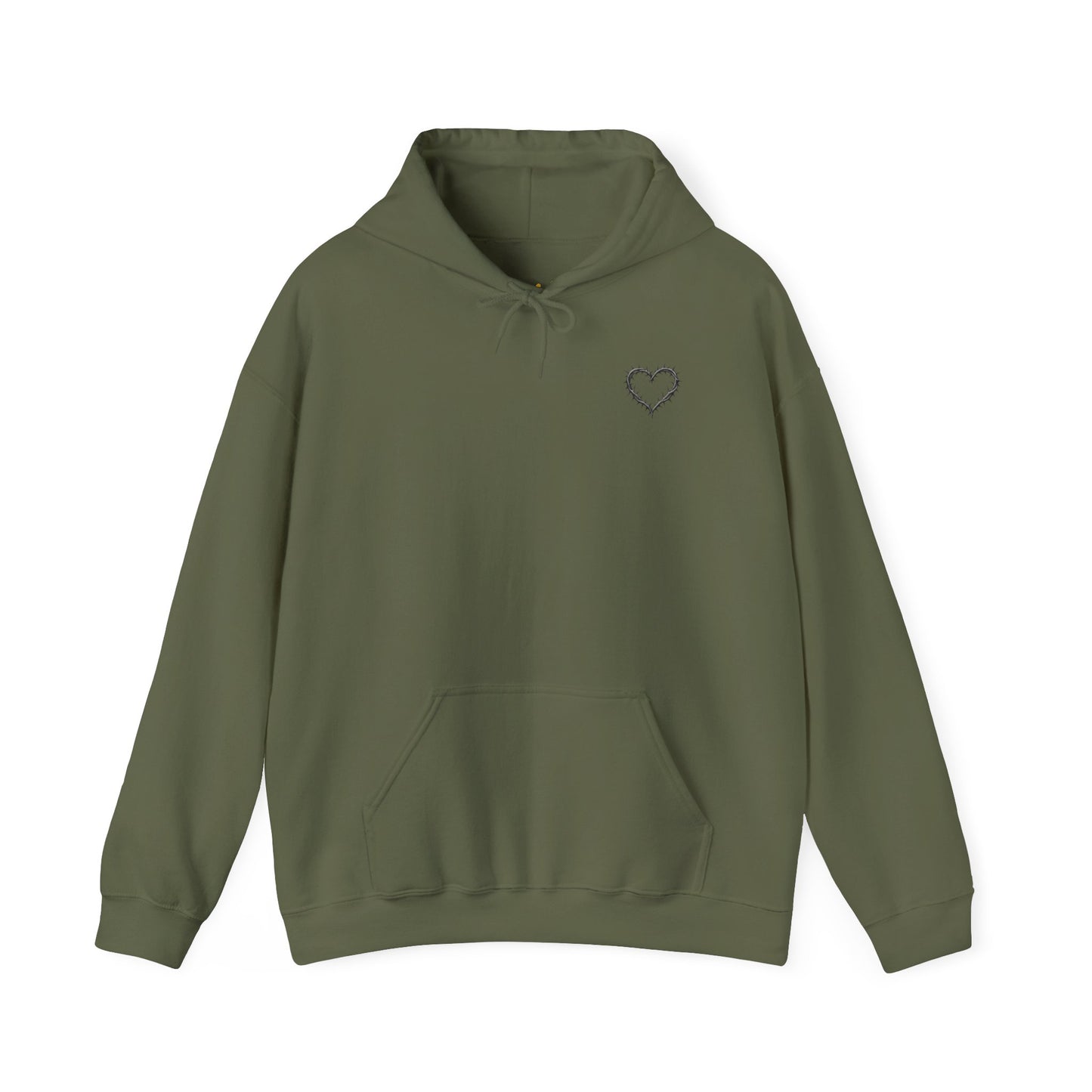 Matthew 5:8 Thorn Heart Cotton Hoodie