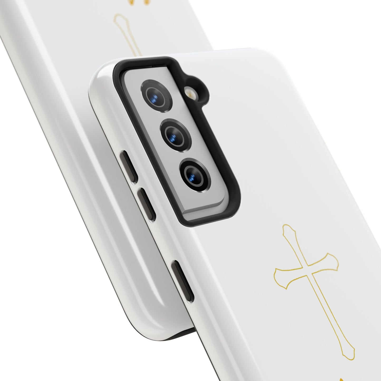 White Always With Me Cross Phone Case