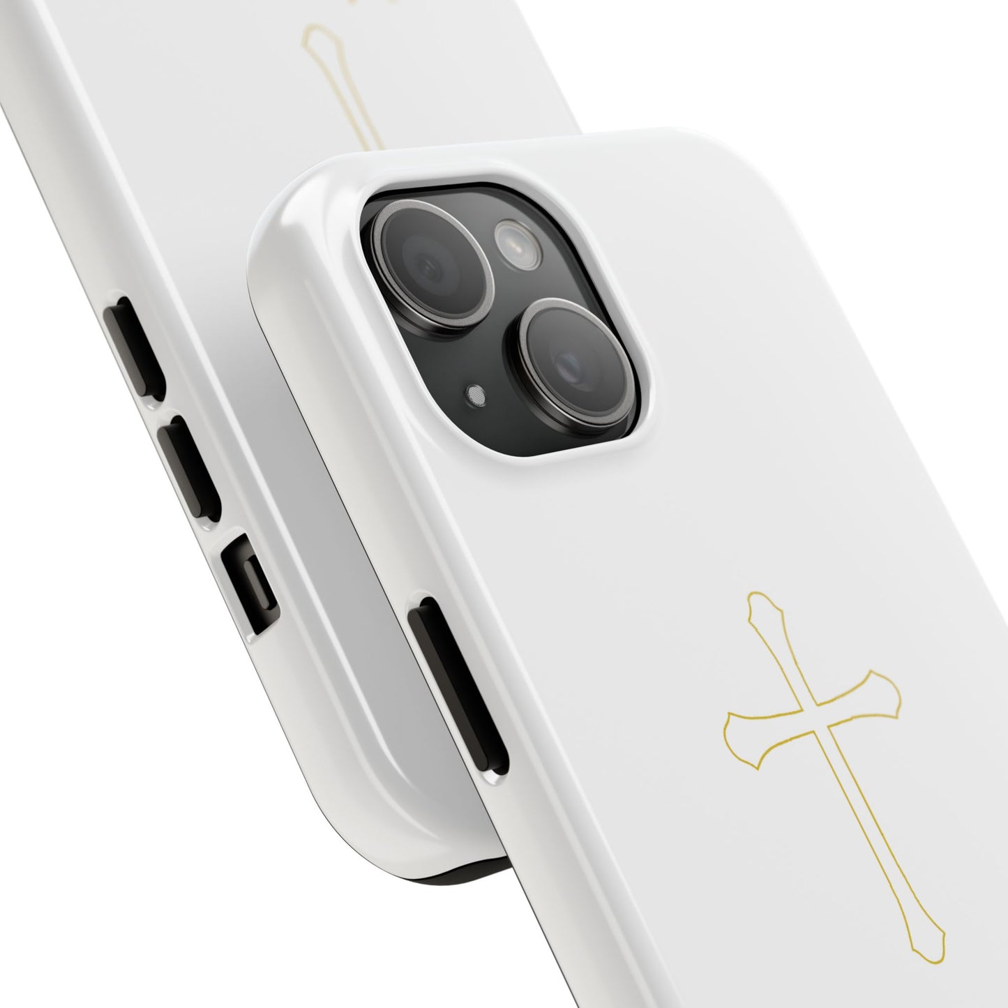 White Always With Me Cross Phone Case
