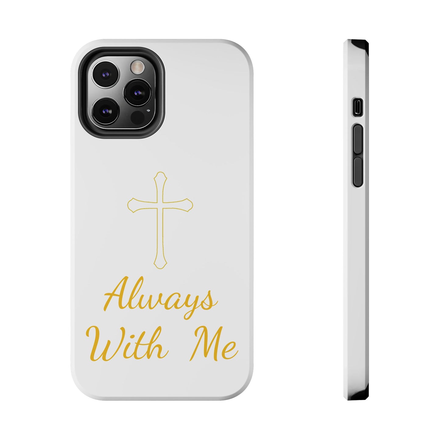 White Always With Me Cross Phone Case