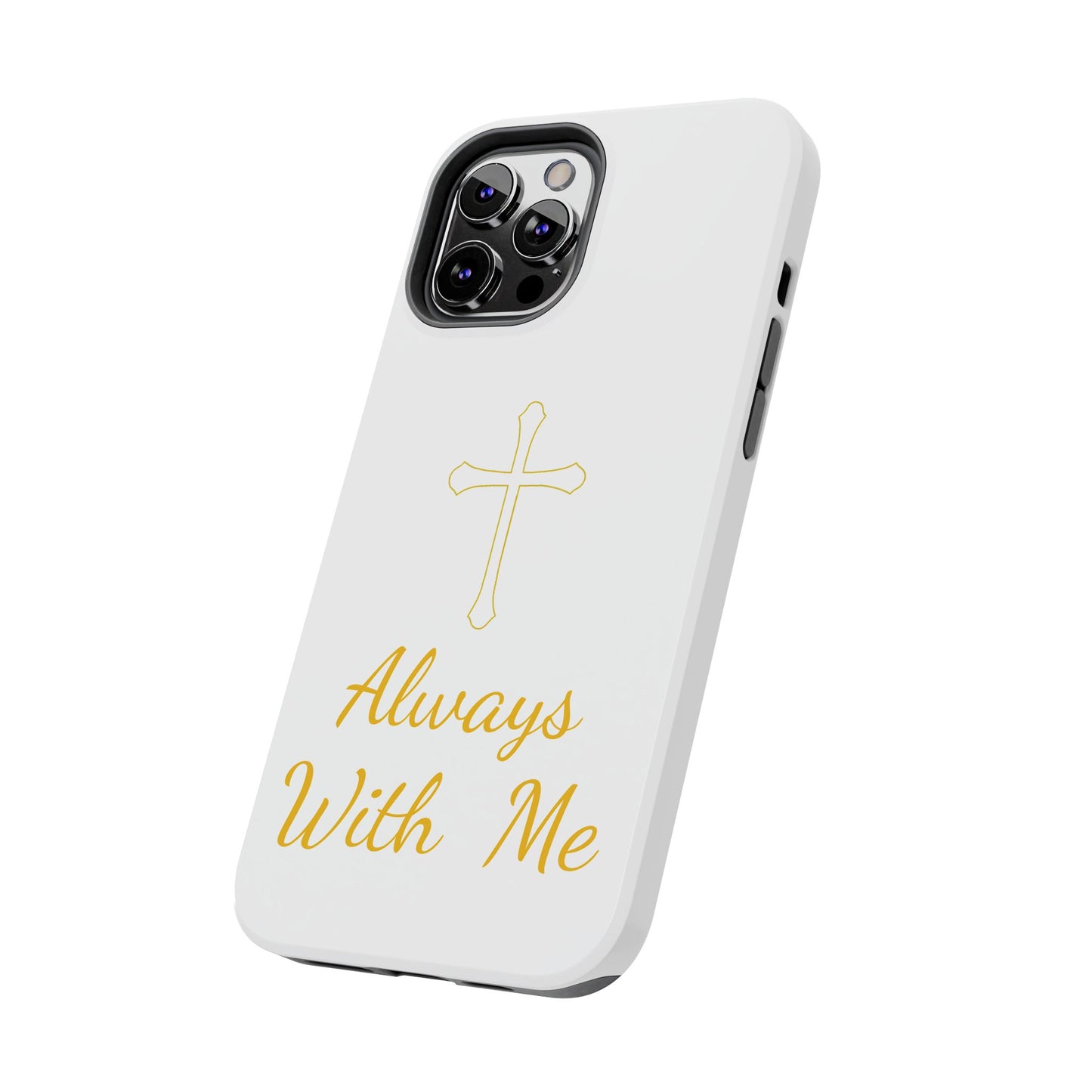 White Always With Me Cross Phone Case