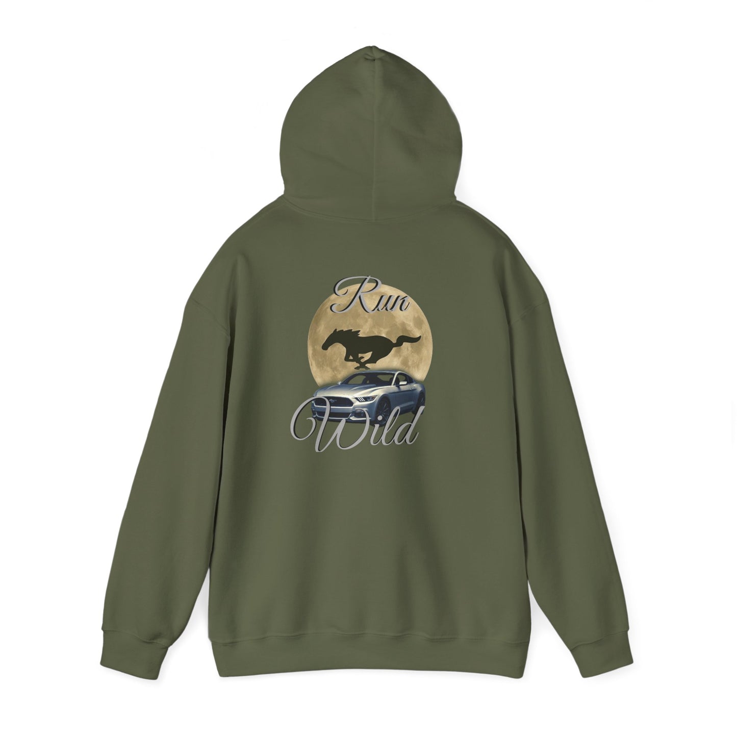Mustang Moon Unisex Hoodie - 'Run Wild' Graphic Sweatshirt