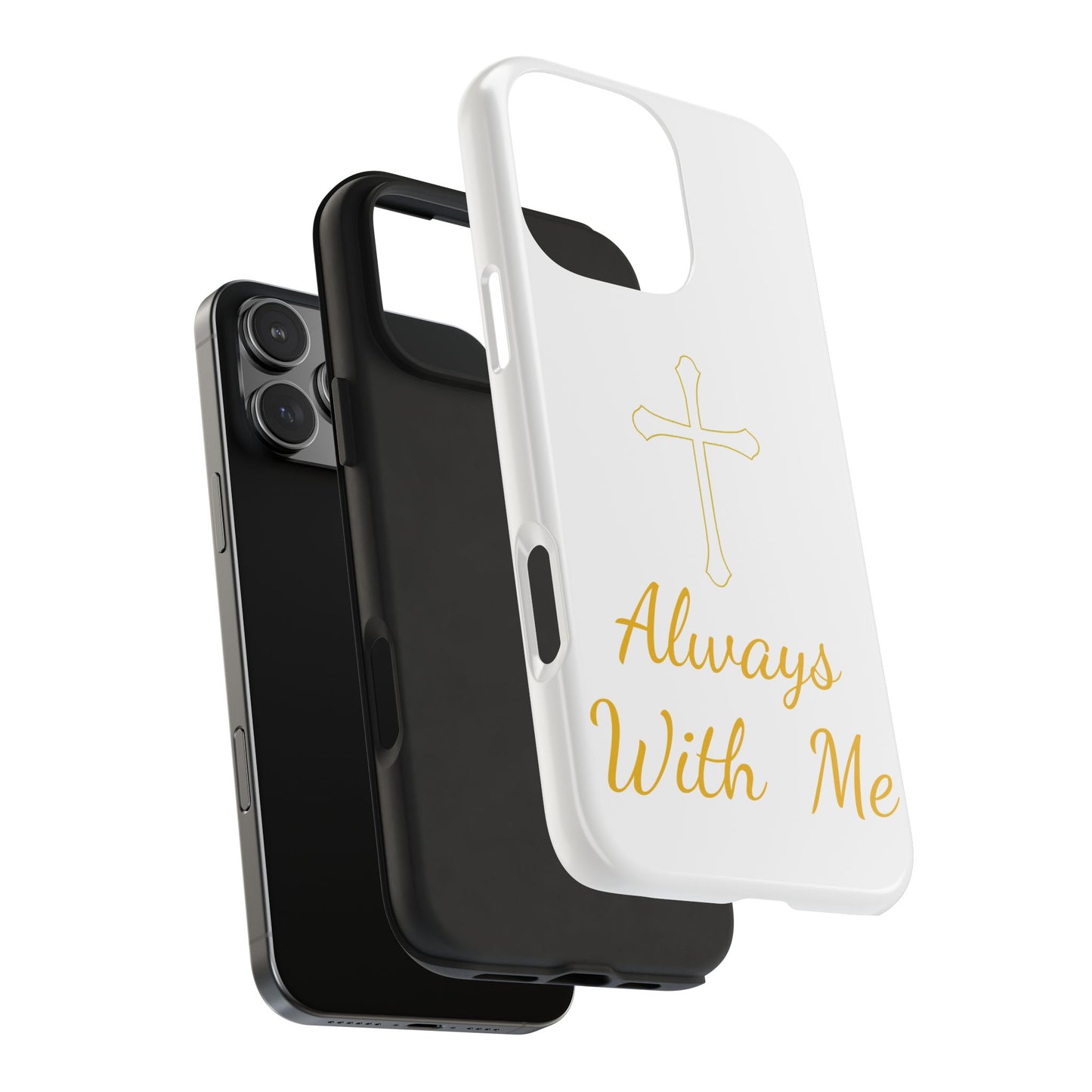 White Always With Me Cross Phone Case