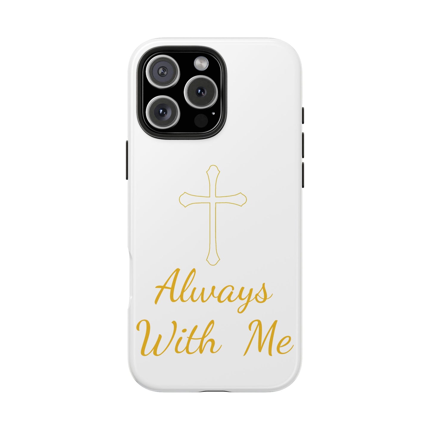 White Always With Me Cross Phone Case