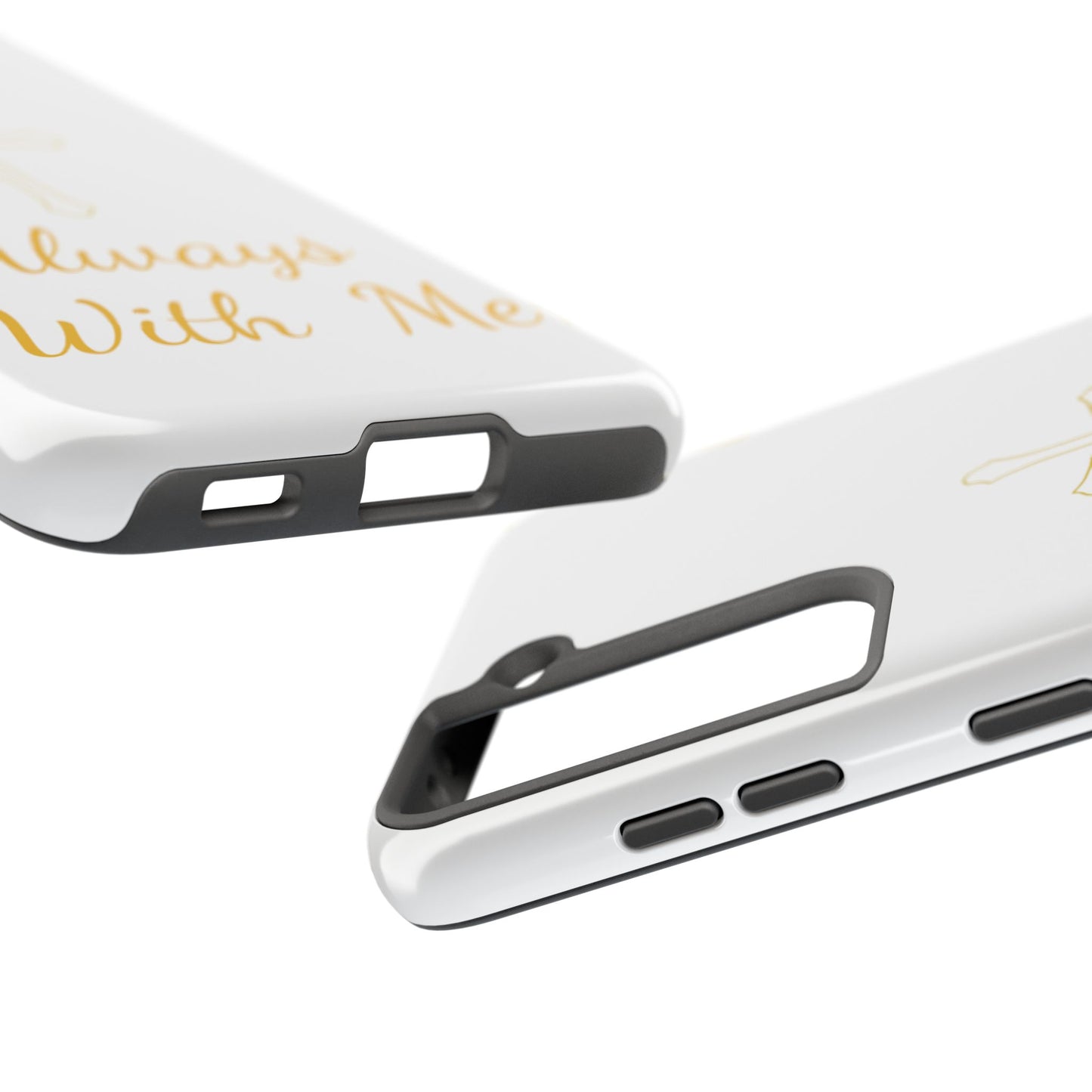 White Always With Me Cross Phone Case