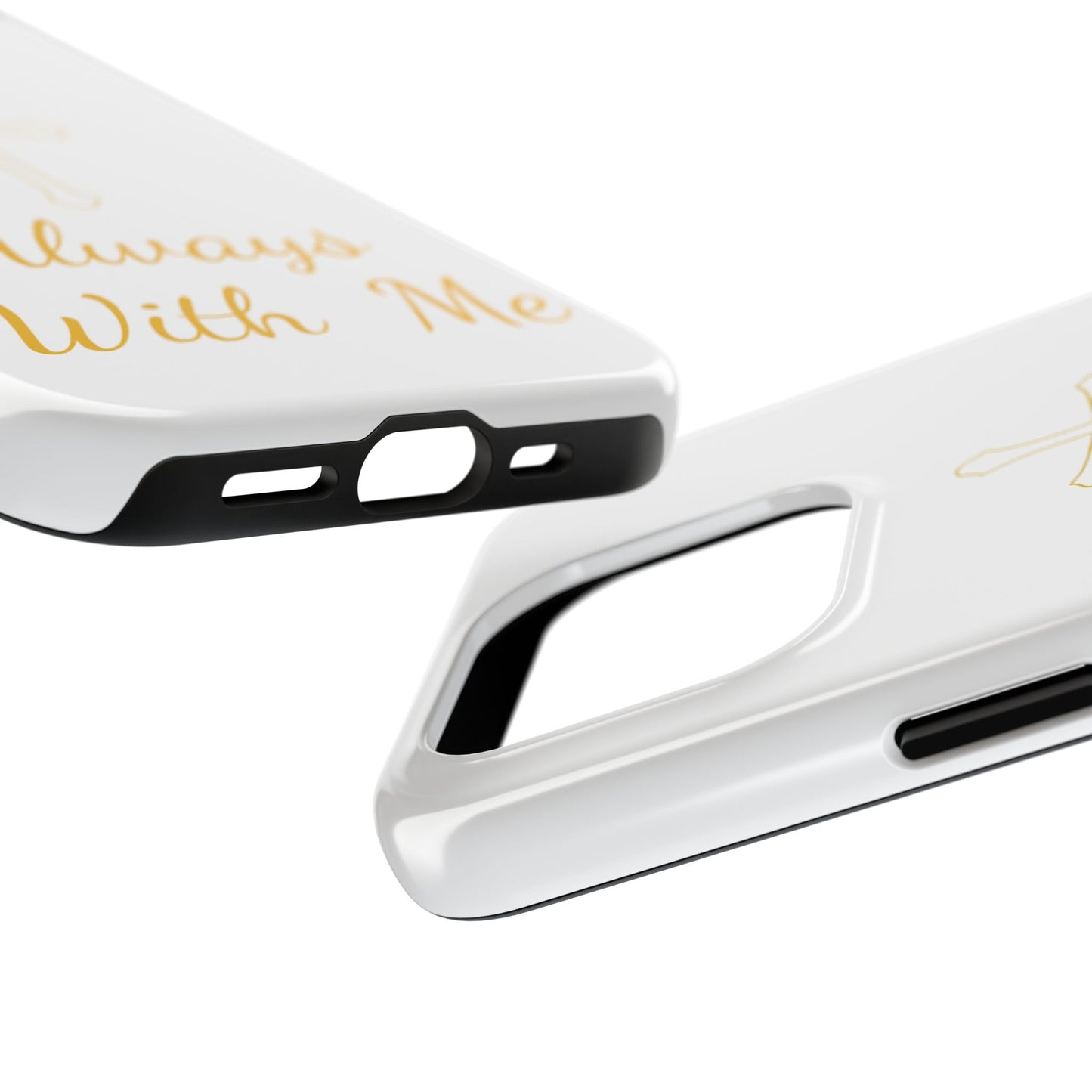 White Always With Me Cross Phone Case