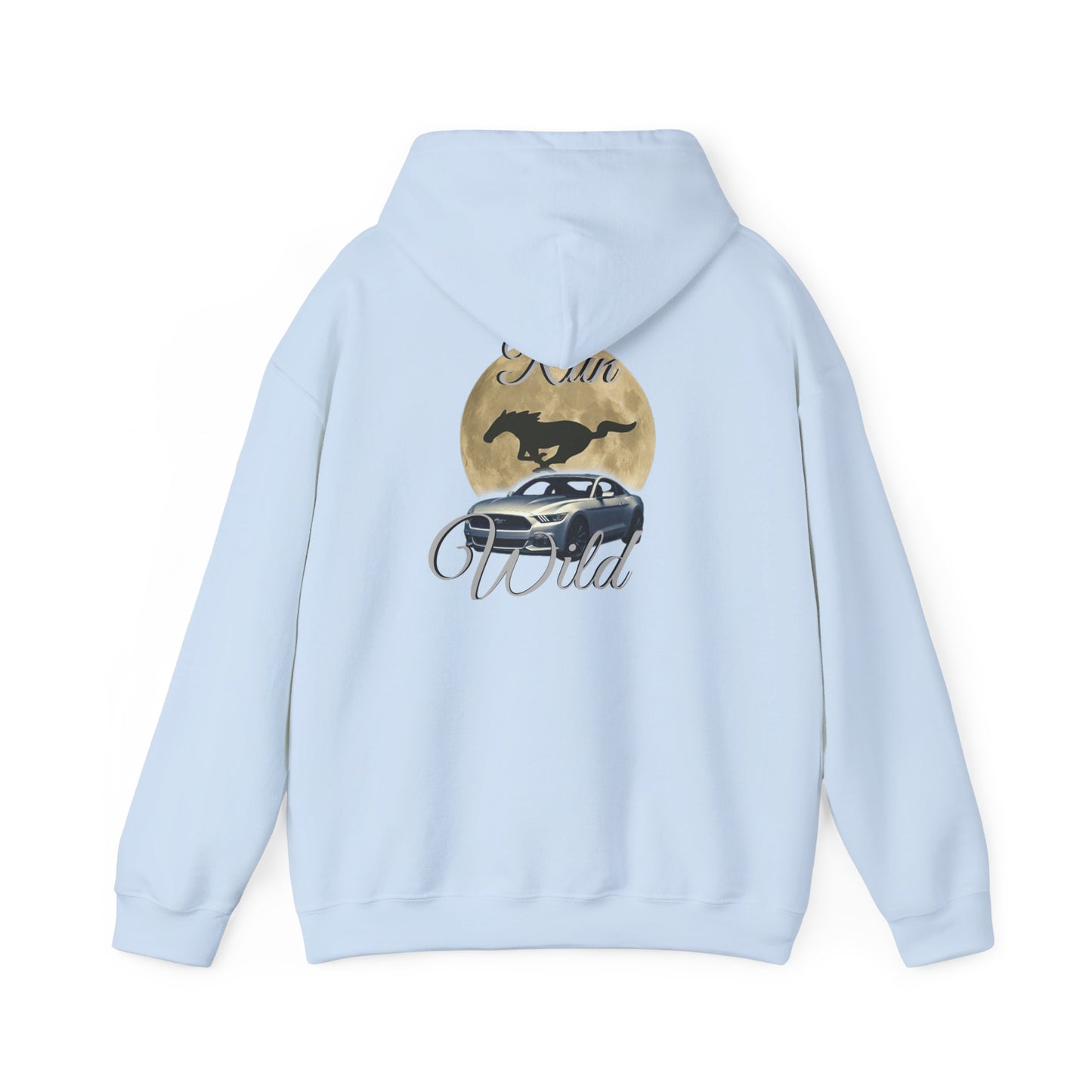 Mustang Moon Unisex Hoodie - 'Run Wild' Graphic Sweatshirt
