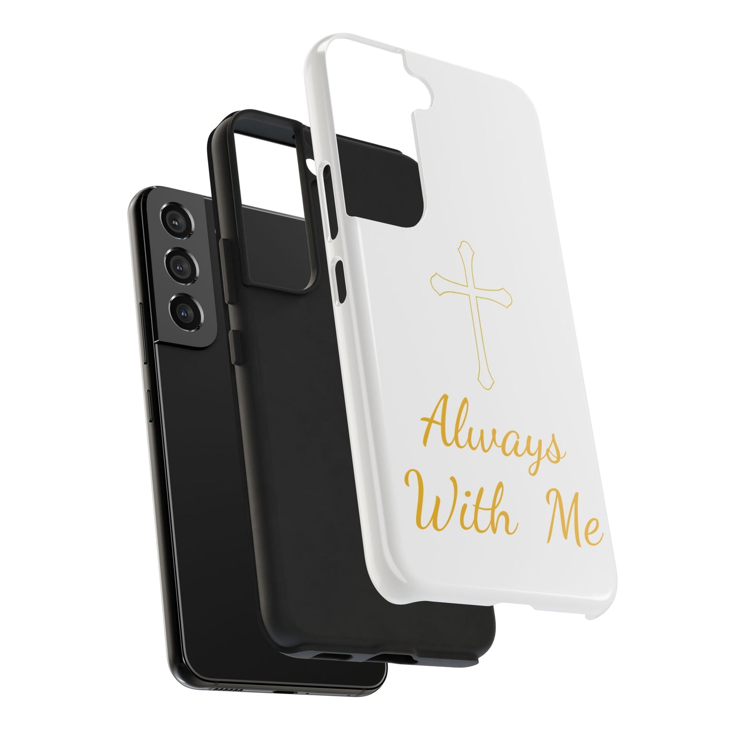 White Always With Me Cross Phone Case