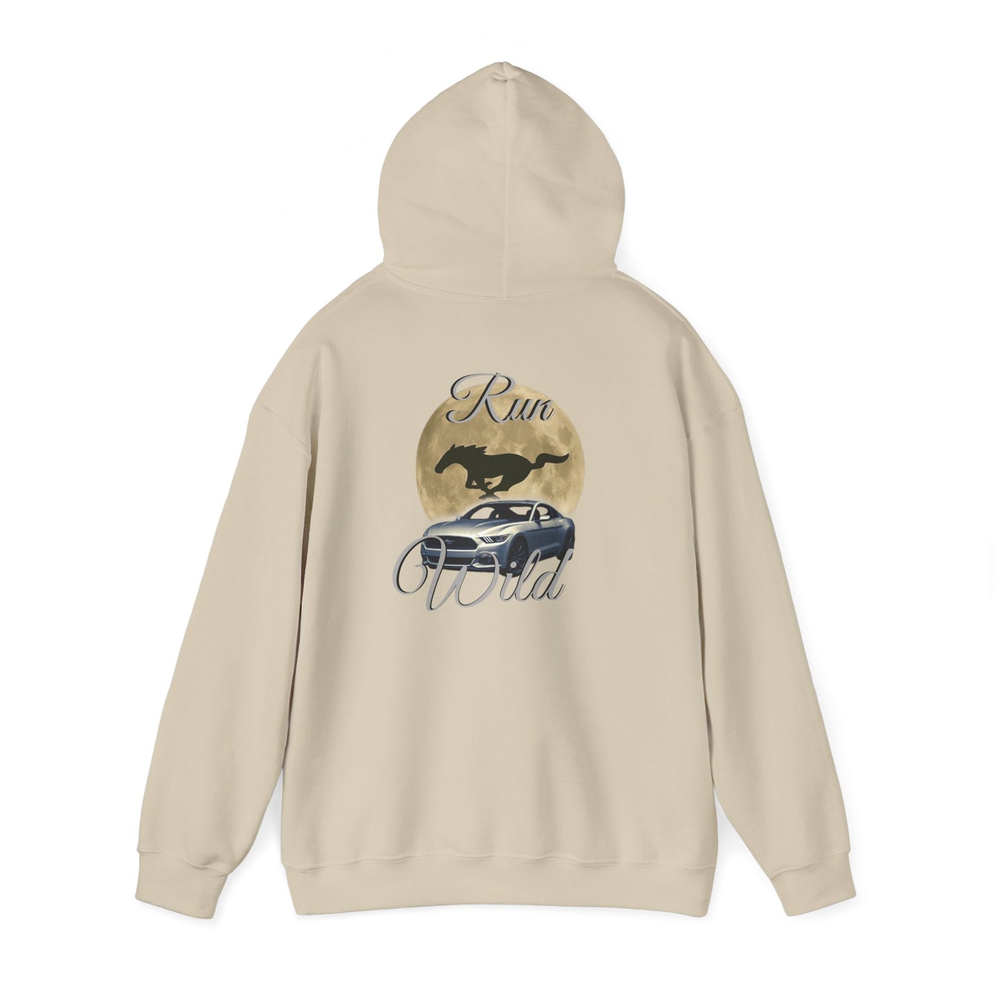 Mustang Moon Unisex Hoodie - 'Run Wild' Graphic Sweatshirt