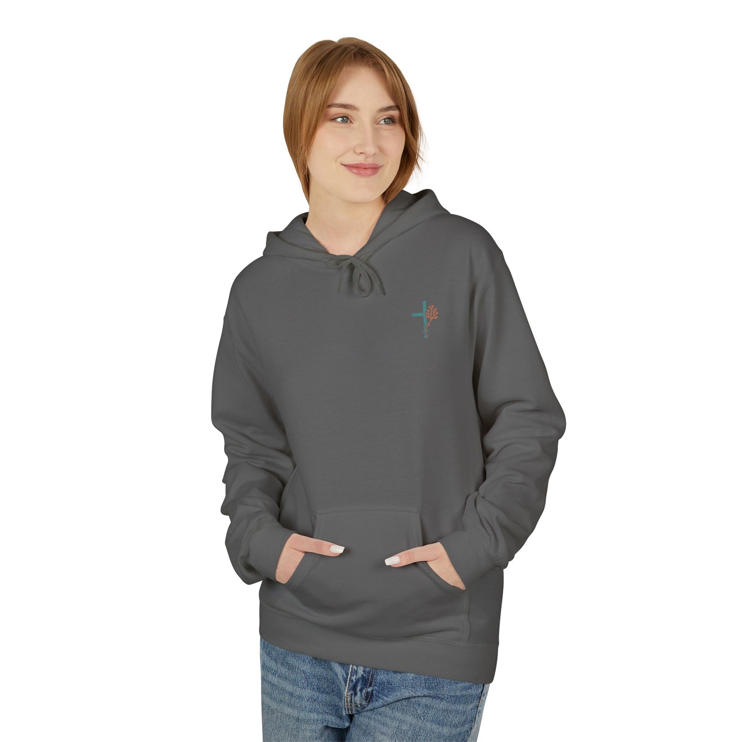 Isaiah 43:2 Ocean Themed Growth Cross Cotton Hoodie