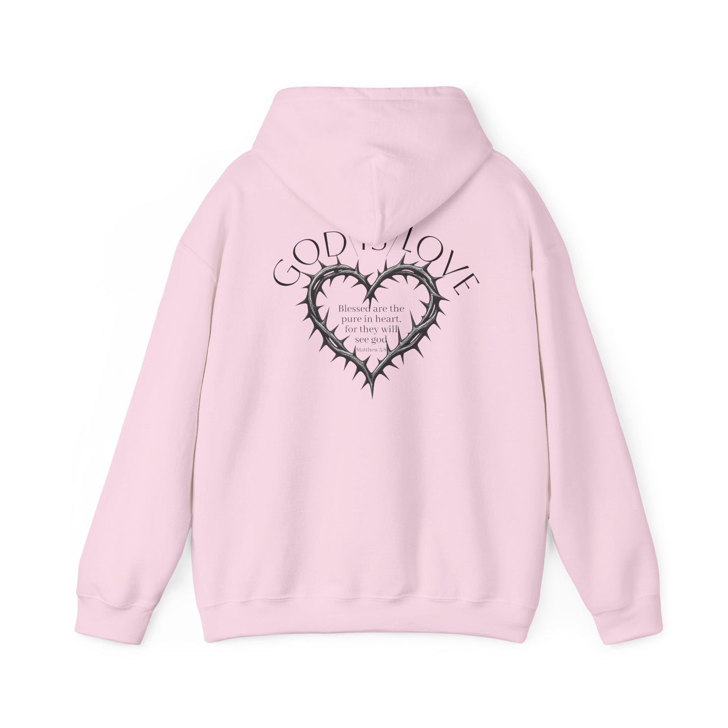 Matthew 5:8 Thorn Heart Cotton Hoodie