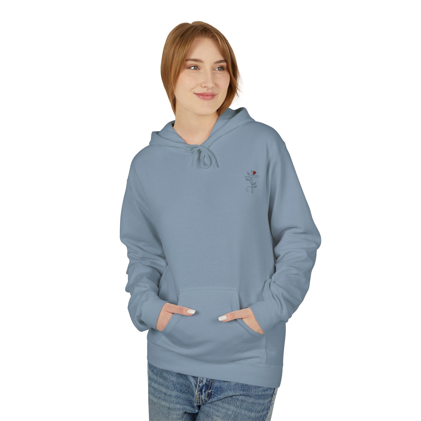 Romans 5:3-5 Rose Vine Growth Collection Cotton Hoodie