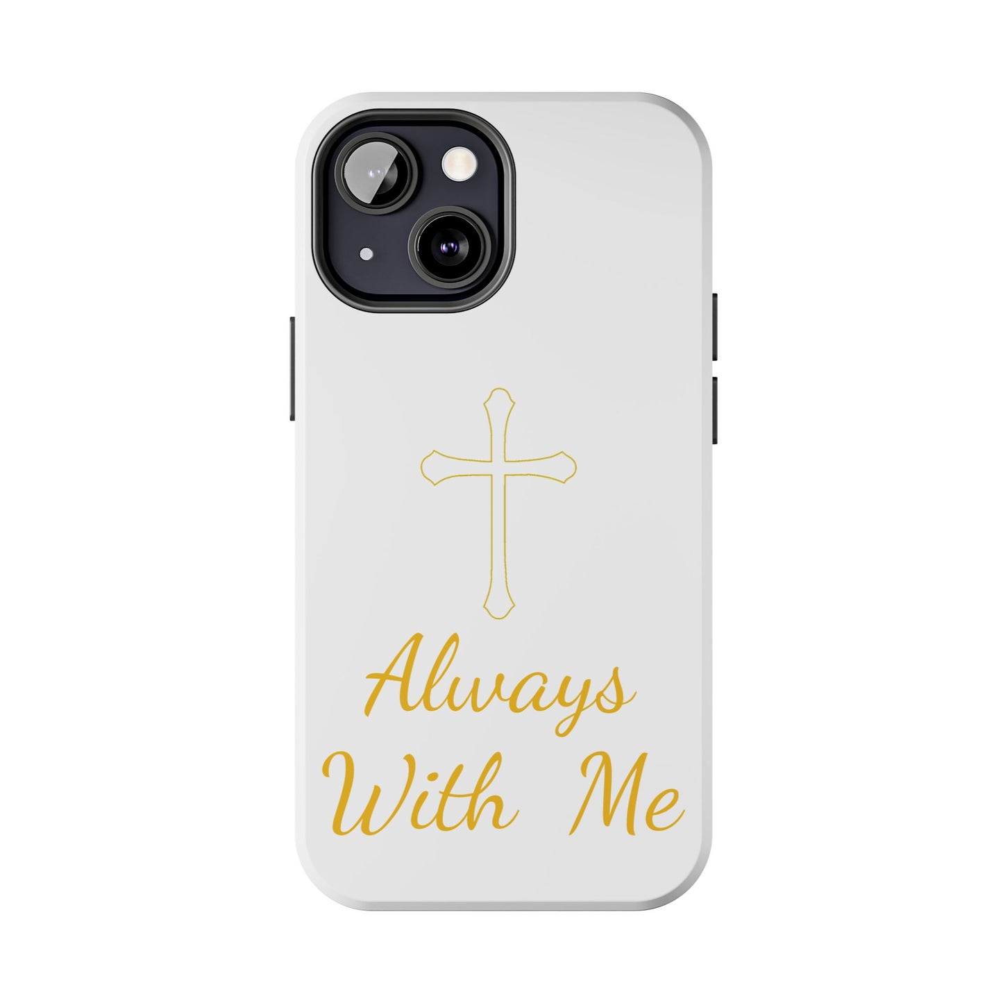 White Always With Me Cross Phone Case