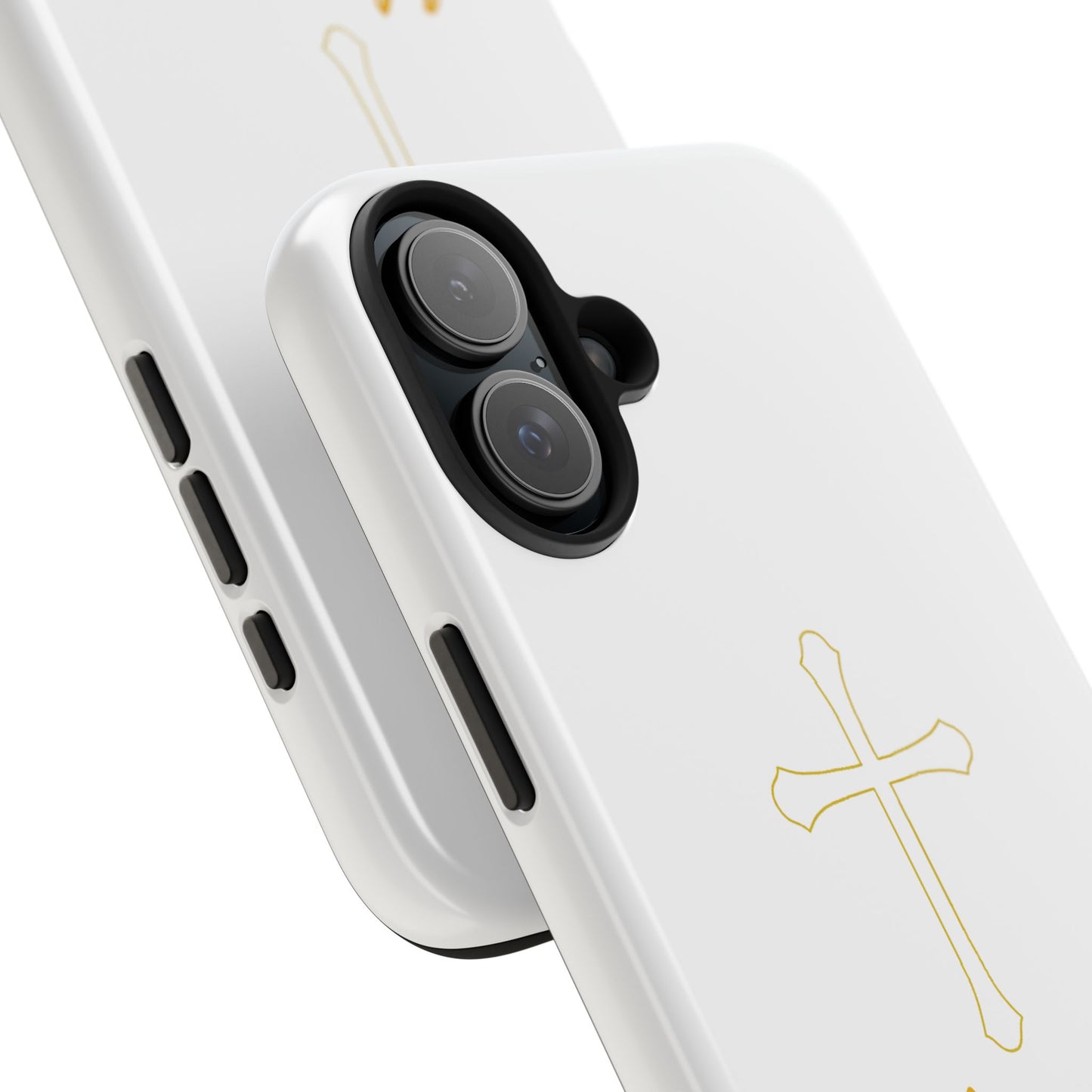 White Always With Me Cross Phone Case