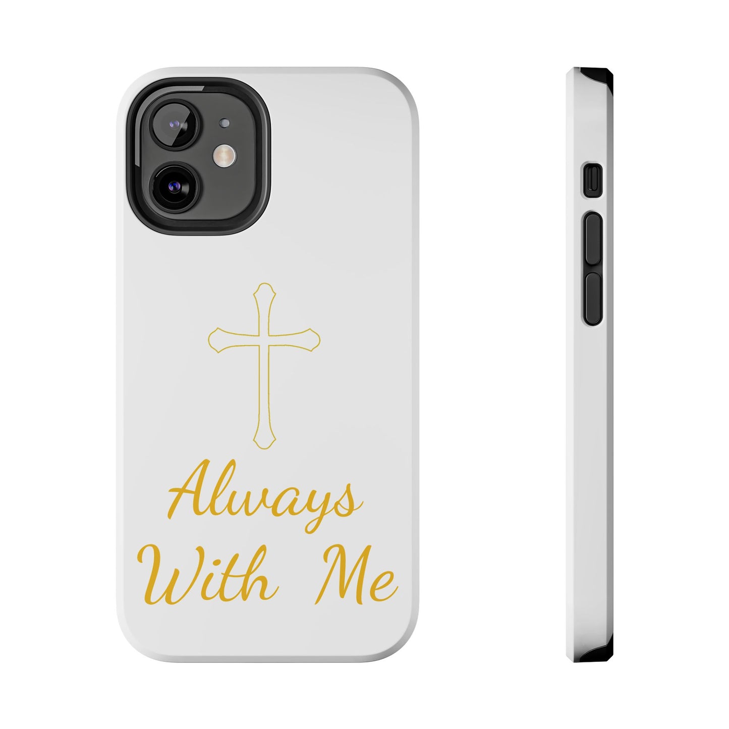 White Always With Me Cross Phone Case
