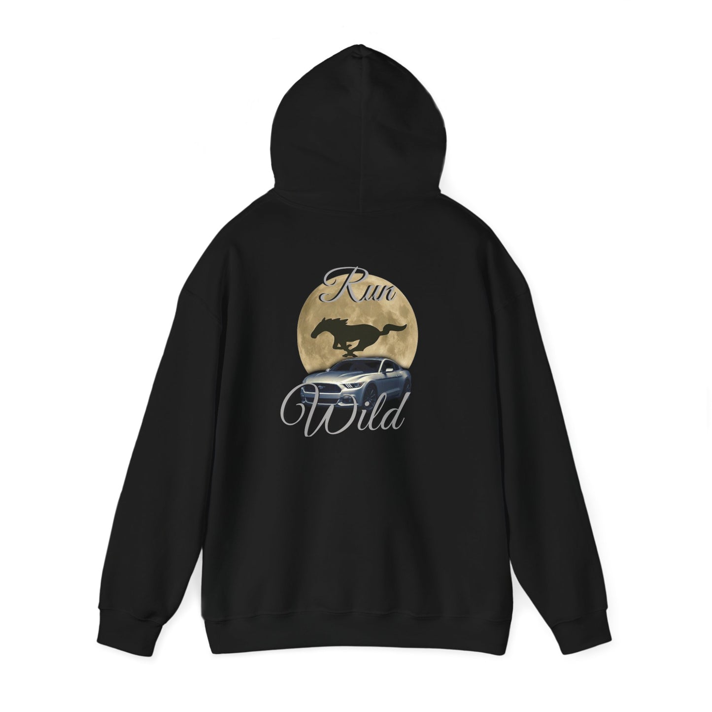 Mustang Moon Unisex Hoodie - 'Run Wild' Graphic Sweatshirt