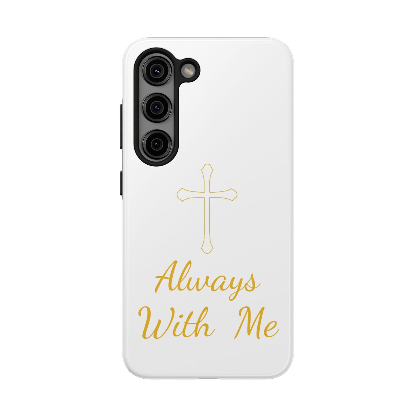White Always With Me Cross Phone Case
